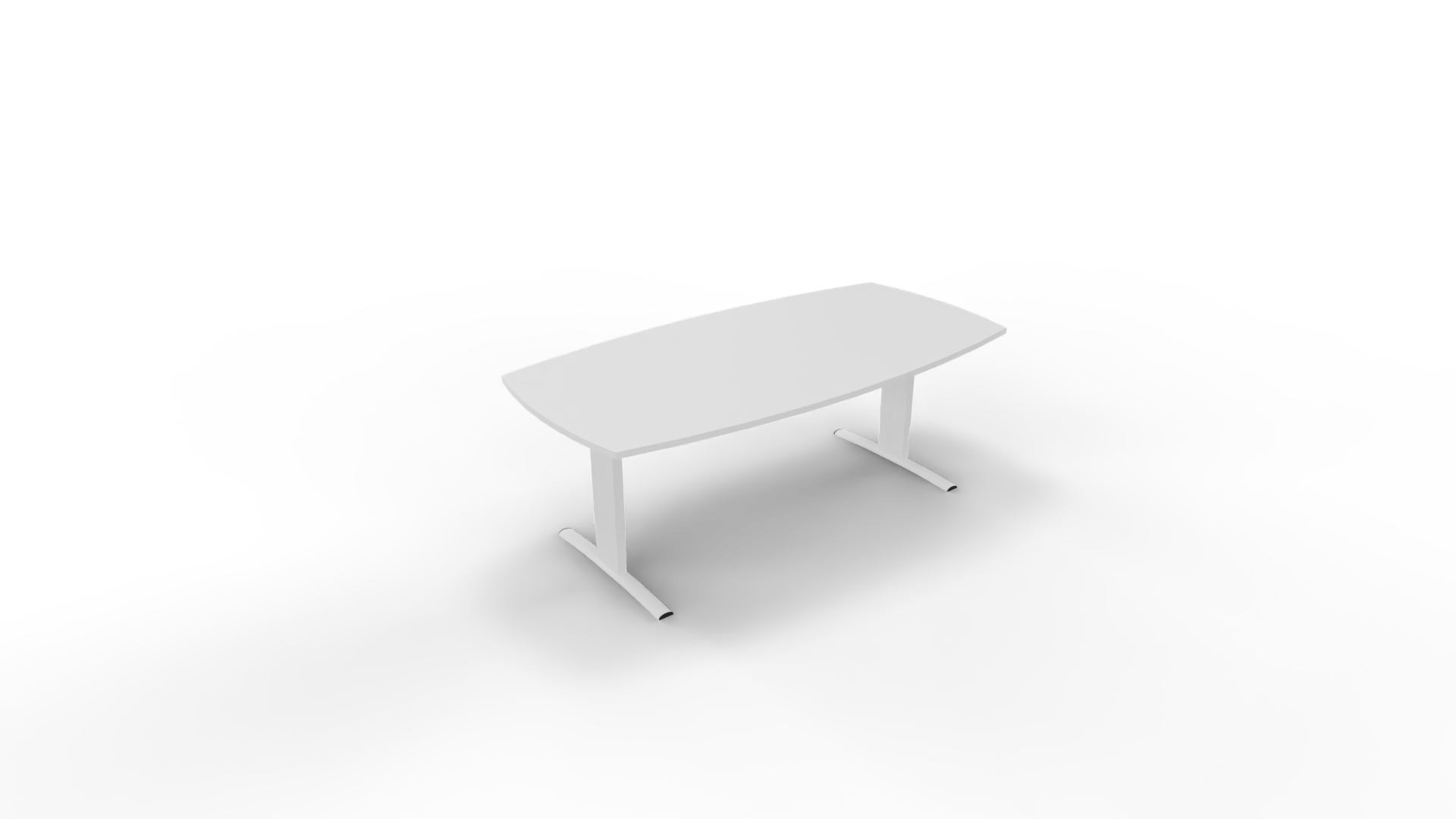 Vergadertafel 6611 tonvorm - 240 x 100/120 cm. - Wit - Wit afbeelding