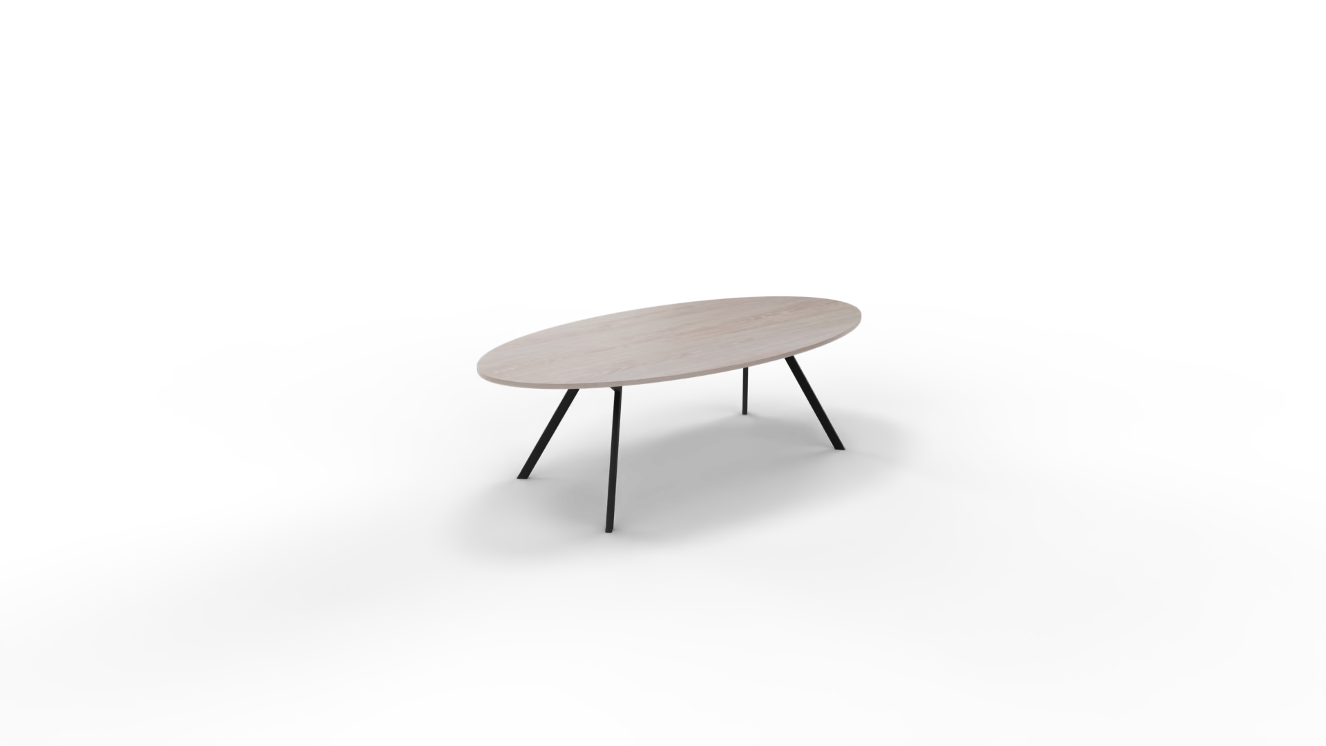 Vergadertafel 7711 ellipsvorm - 240 x 120 cm. - Zwart - Eiken Robson afbeelding