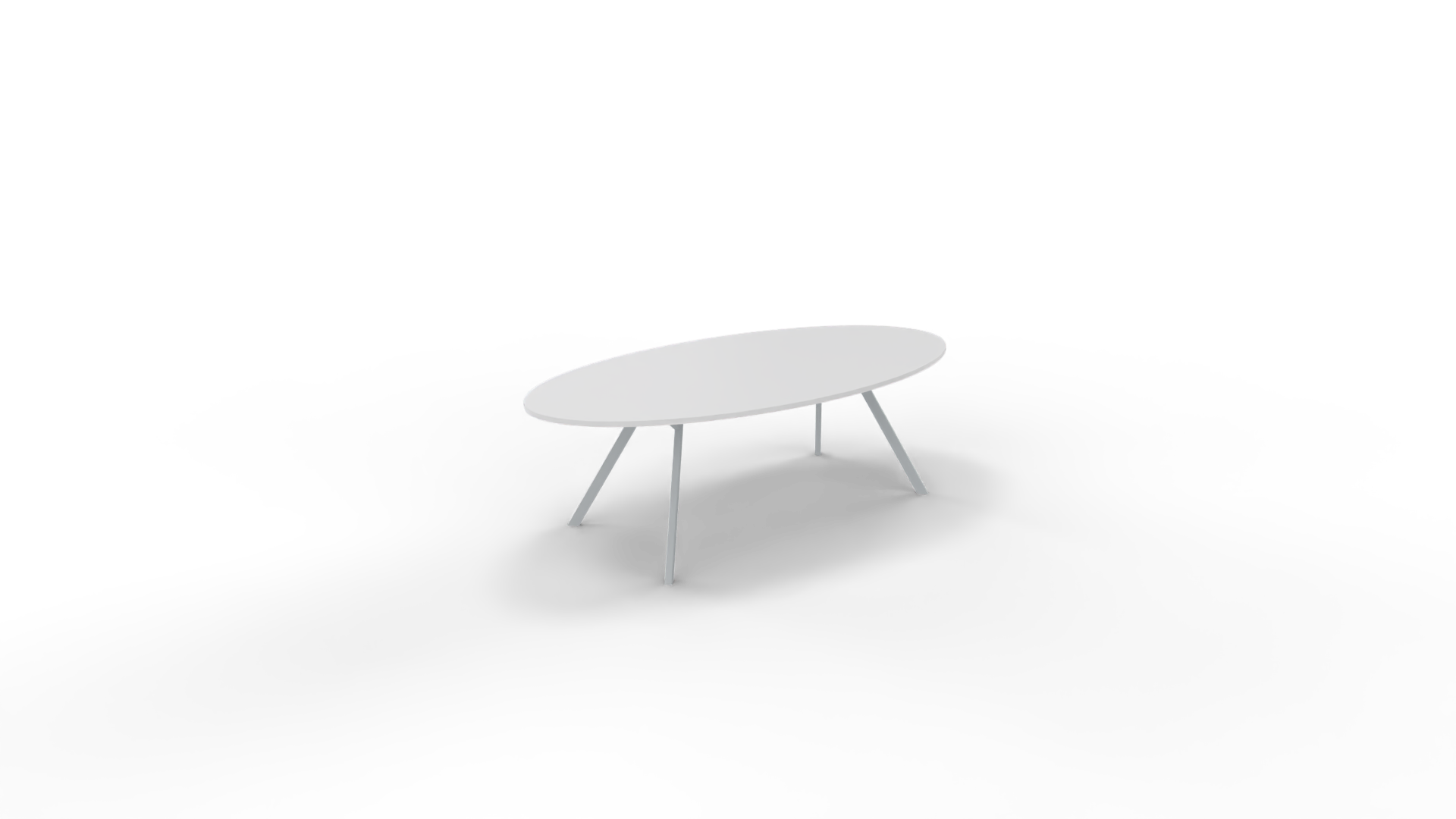 Vergadertafel 7711 ellipsvorm - 240 x 120 cm. - Alu - Wit afbeelding