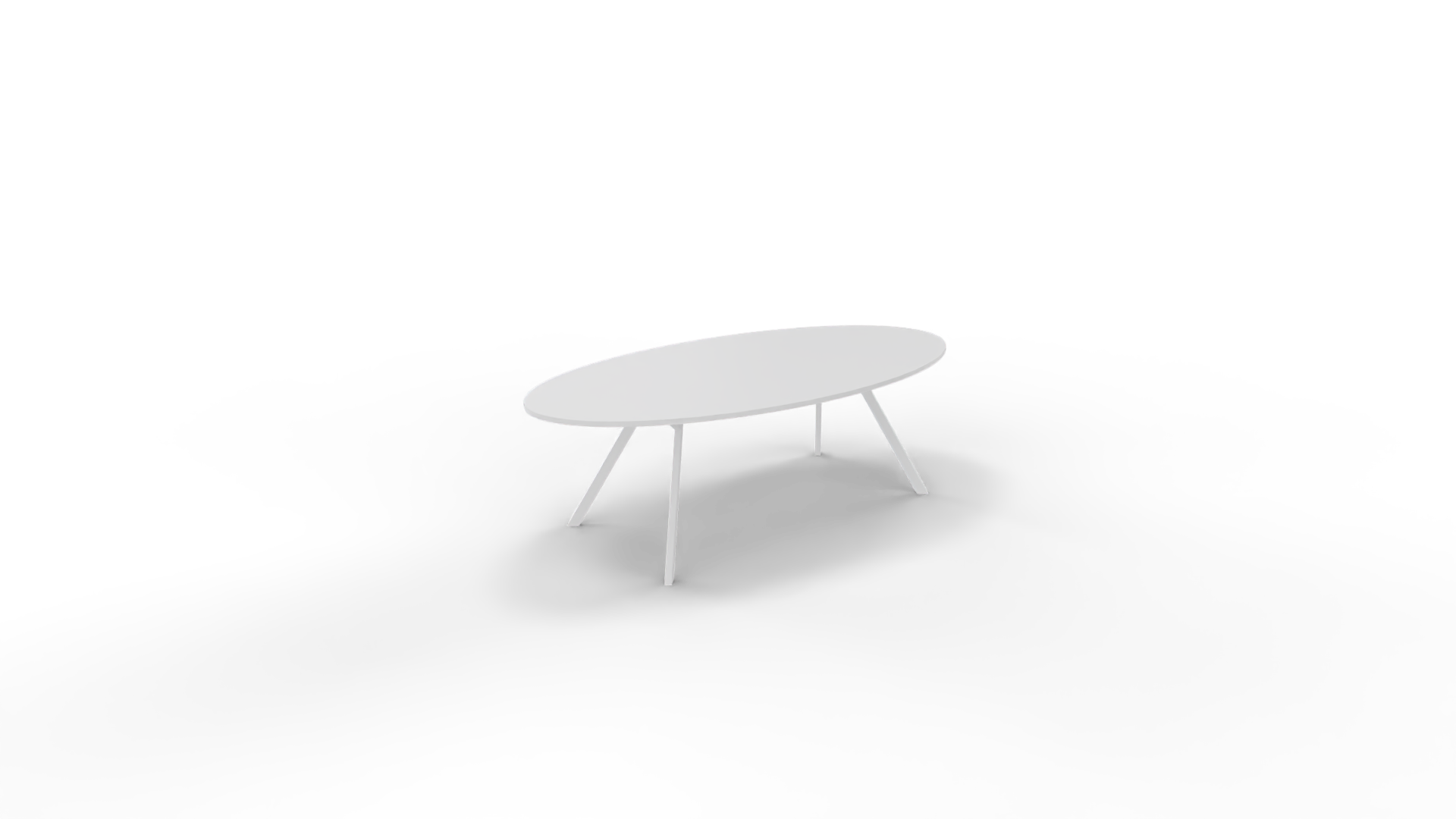 Vergadertafel 7711 ellipsvorm - 240 x 120 cm. - Wit - Wit afbeelding