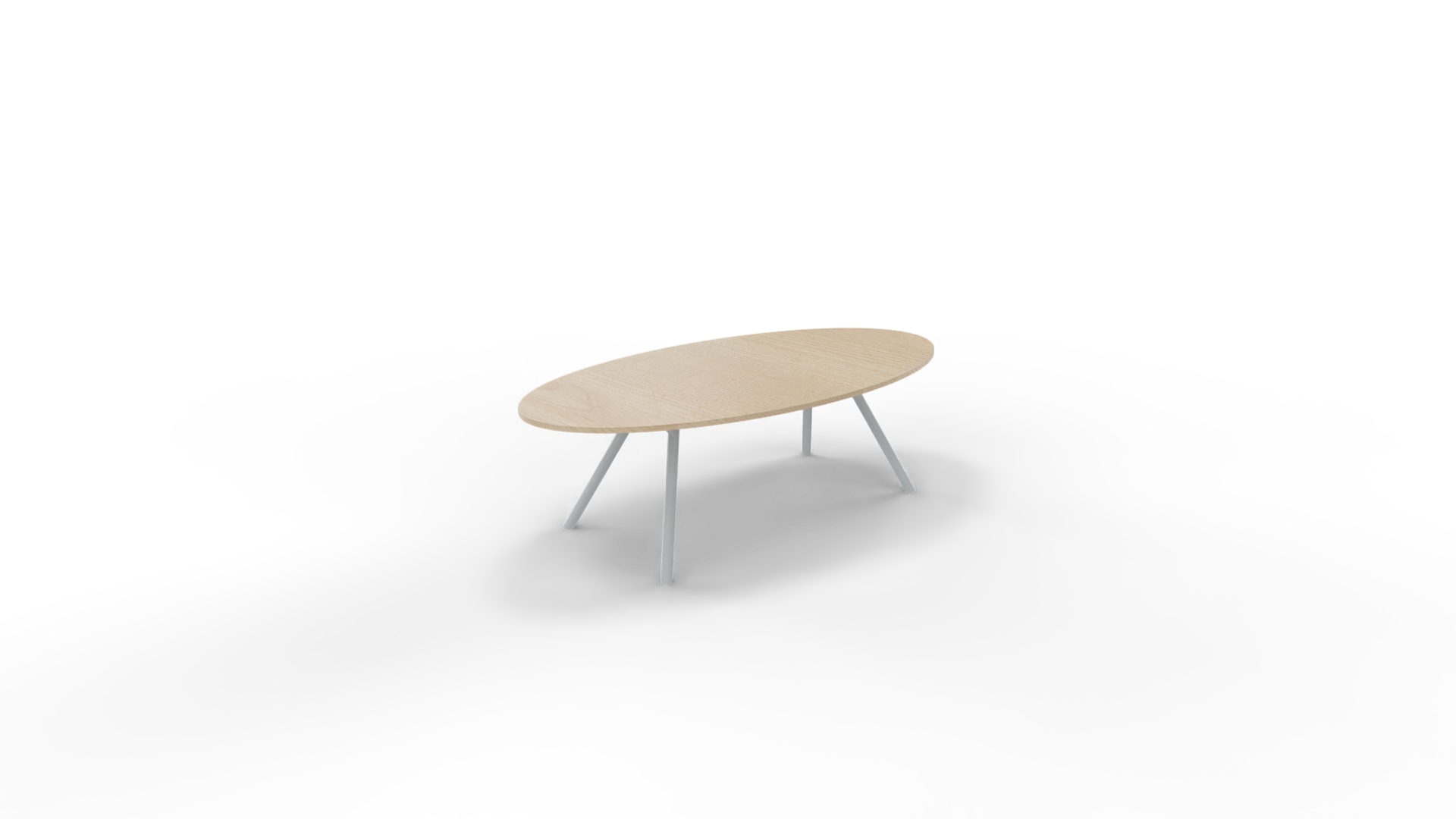 Vergadertafel 7811 ellipsvorm - 240 x 120 cm. - Alu - Eiken licht afbeelding