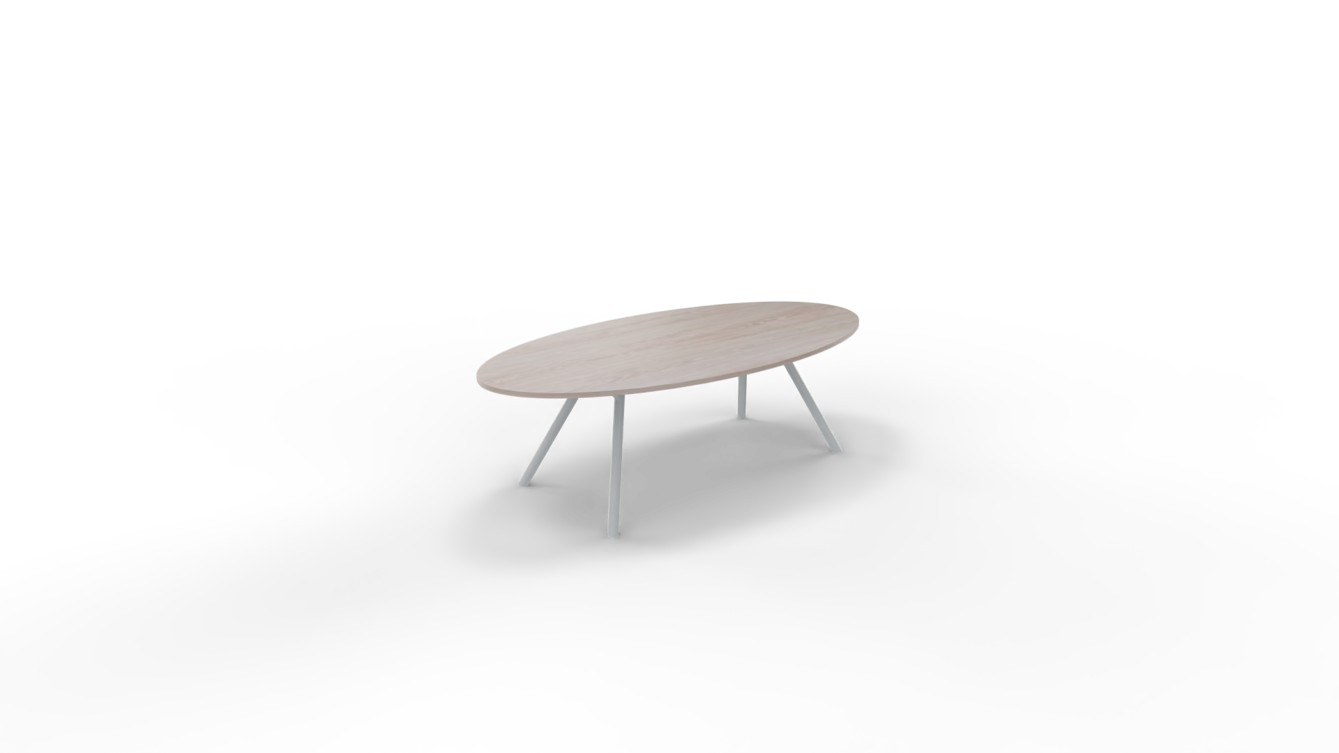 Vergadertafel 7811 ellipsvorm - 240 x 120 cm. - Alu - Eiken Robson afbeelding