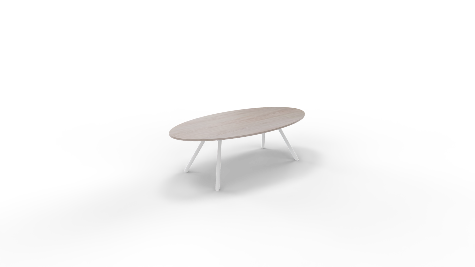 Vergadertafel 7811 ellipsvorm - 240 x 120 cm. - Wit - Eiken Robson afbeelding