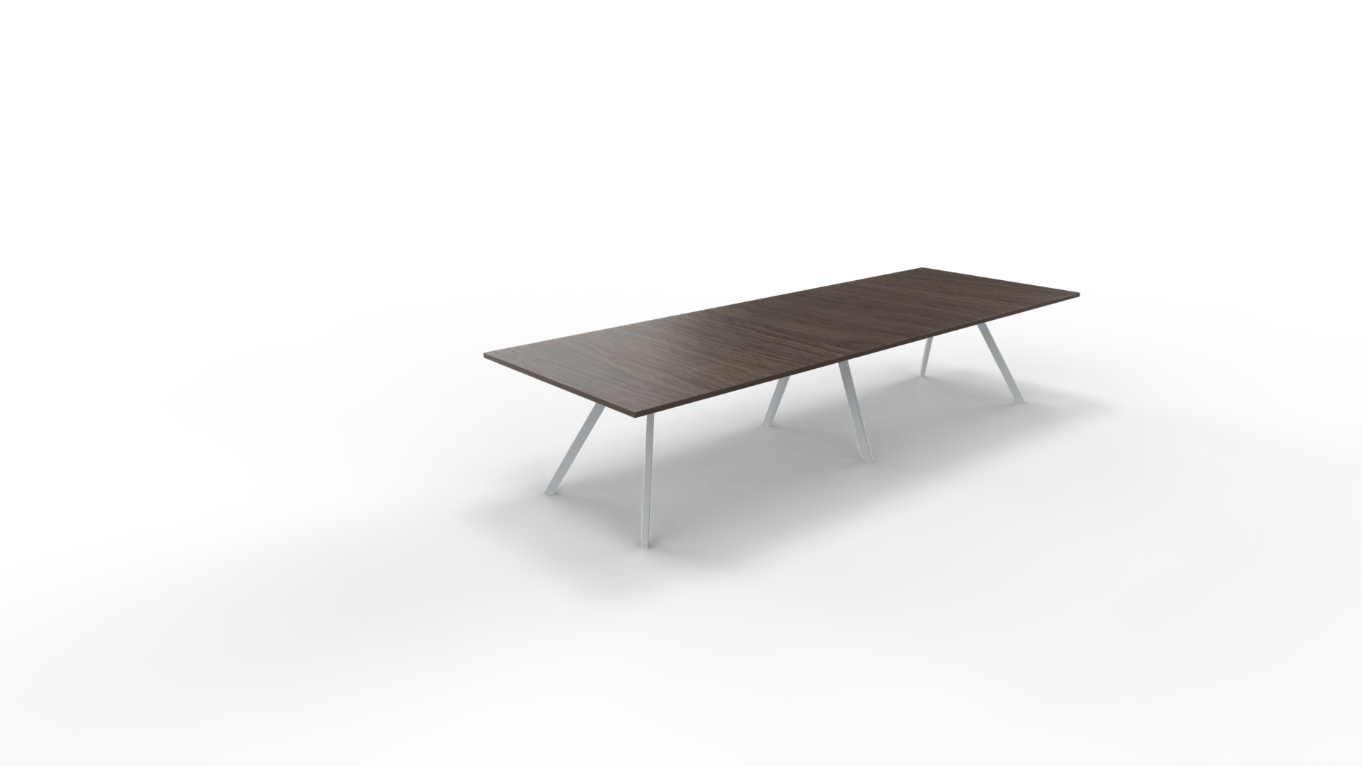 Vergadertafel 7011 recht - 360 x 120 cm. - Alu - Eiken donker afbeelding