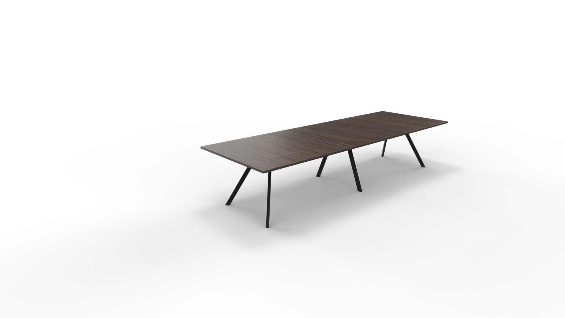 Vergadertafel 7011 recht - 320 x 160 cm. - Zwart - Eiken donker afbeelding