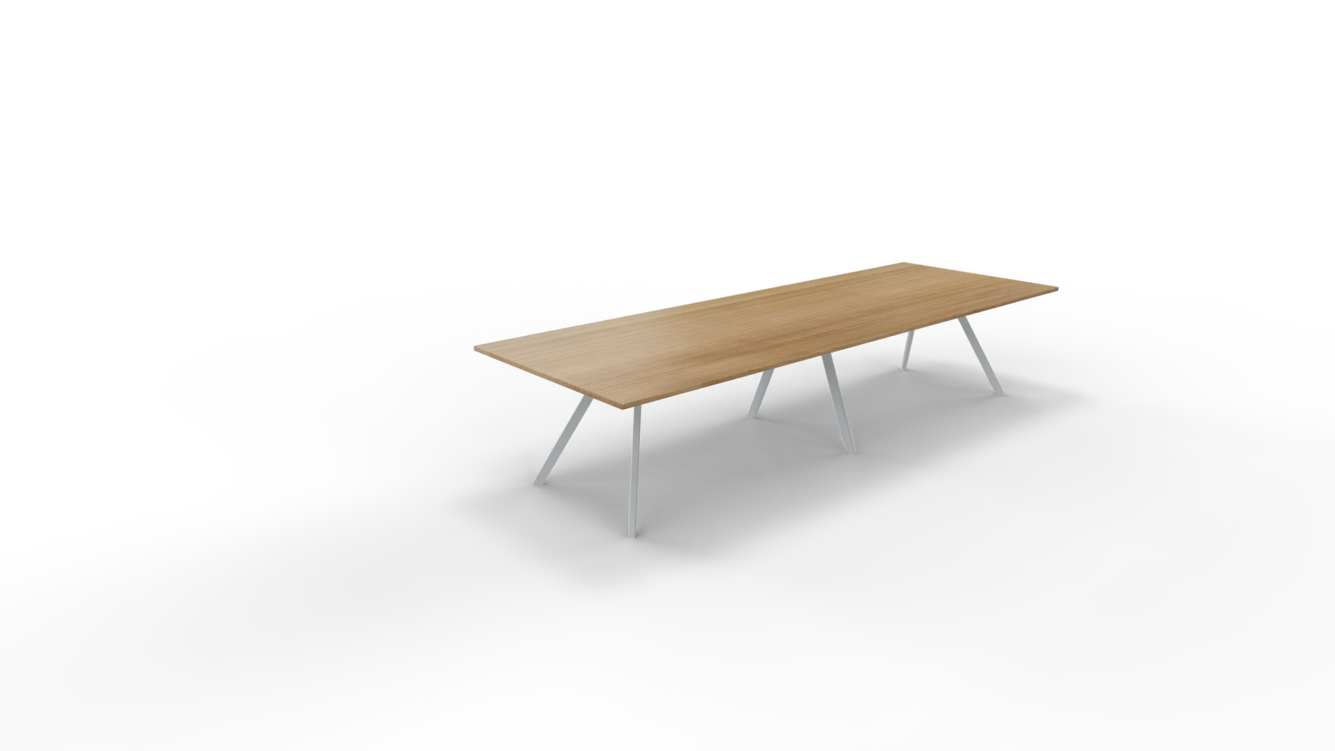 Vergadertafel 7011 recht - 320 x 160 cm. - Alu - Toscaans noten afbeelding