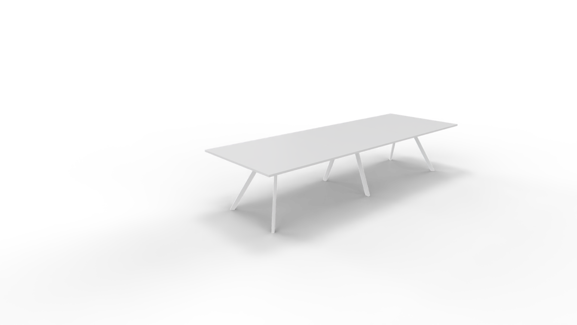 Vergadertafel 7011 recht - 480 x 160 cm. - Wit - Wit afbeelding