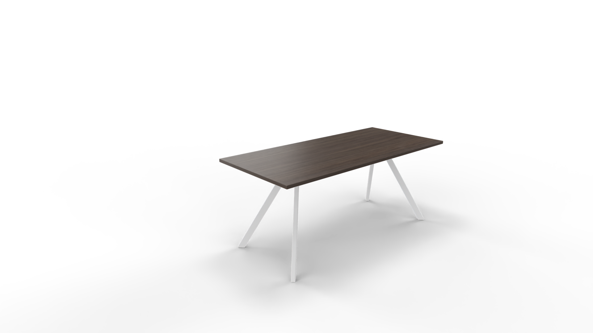 Vergadertafel 6811 recht - 160 x 60 cm. - Wit - Eiken donker - 110 cm. afbeelding