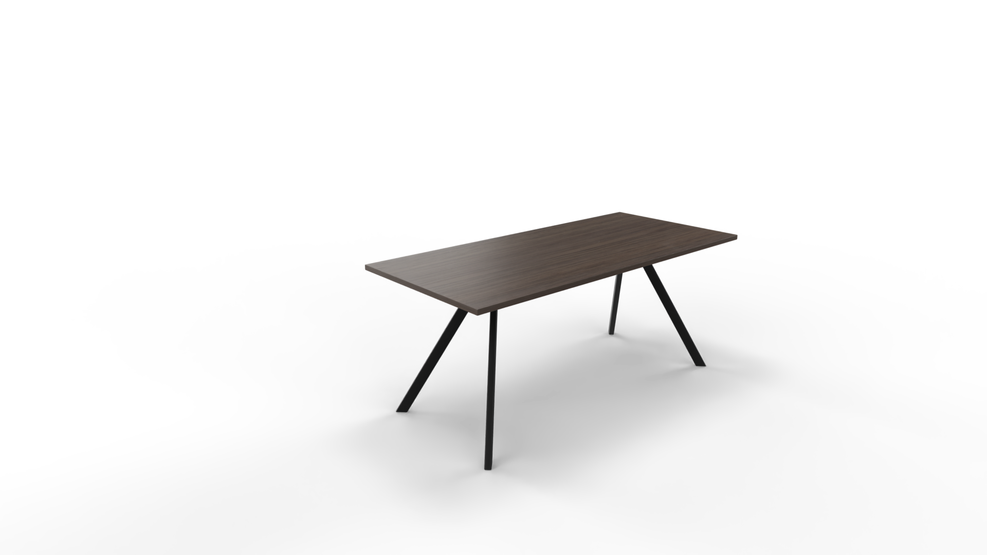 Vergadertafel 6811 recht - 180 x 80 cm. - Zwart - Eiken donker - 90 cm. afbeelding