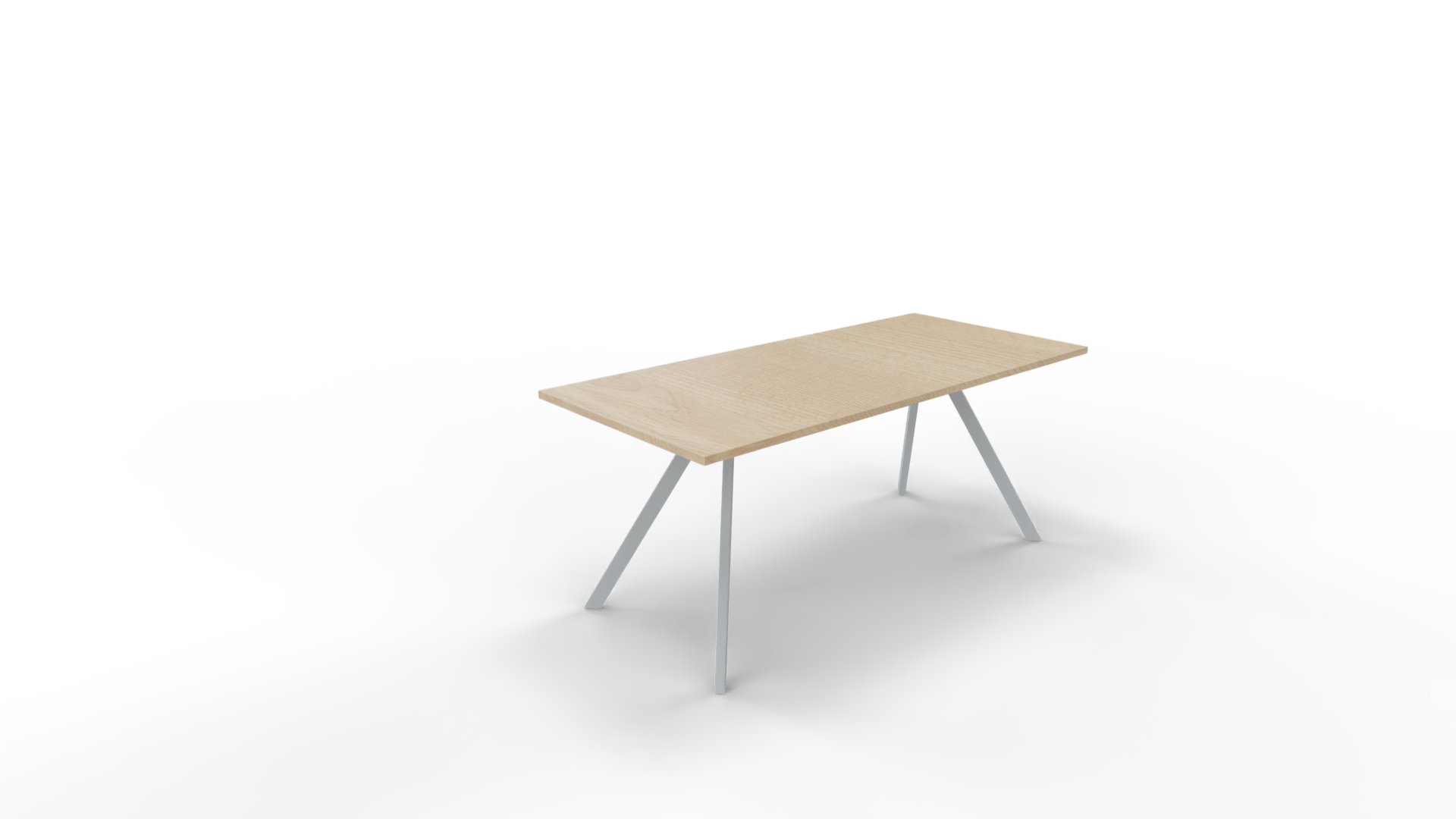 Vergadertafel 6811 recht - 180 x 80 cm. - Alu - Eiken licht - 110 cm. afbeelding