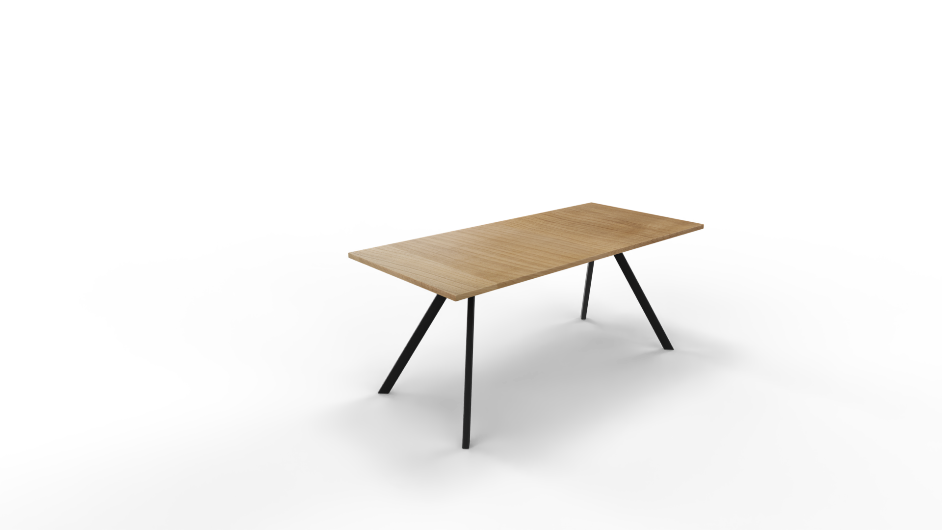 Vergadertafel 6811 recht - 180 x 60 cm. - Zwart - Toscaans noten - 90 cm. afbeelding