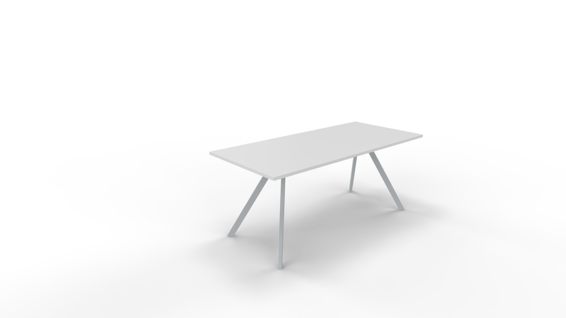 Vergadertafel 6811 recht - 160 x 80 cm. - Alu - Wit - 90 cm. afbeelding