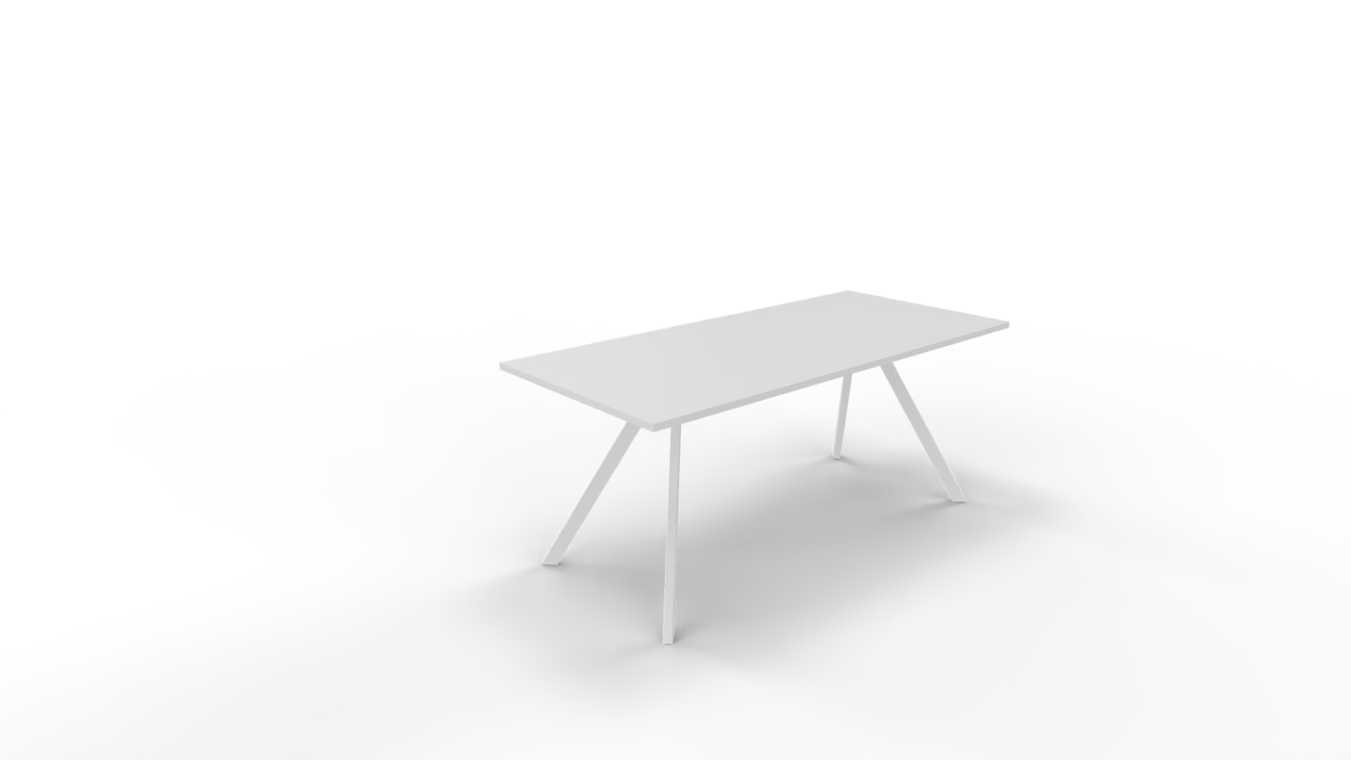 Vergadertafel 6811 recht - 180 x 90 cm. - Wit - Wit - 110 cm. afbeelding