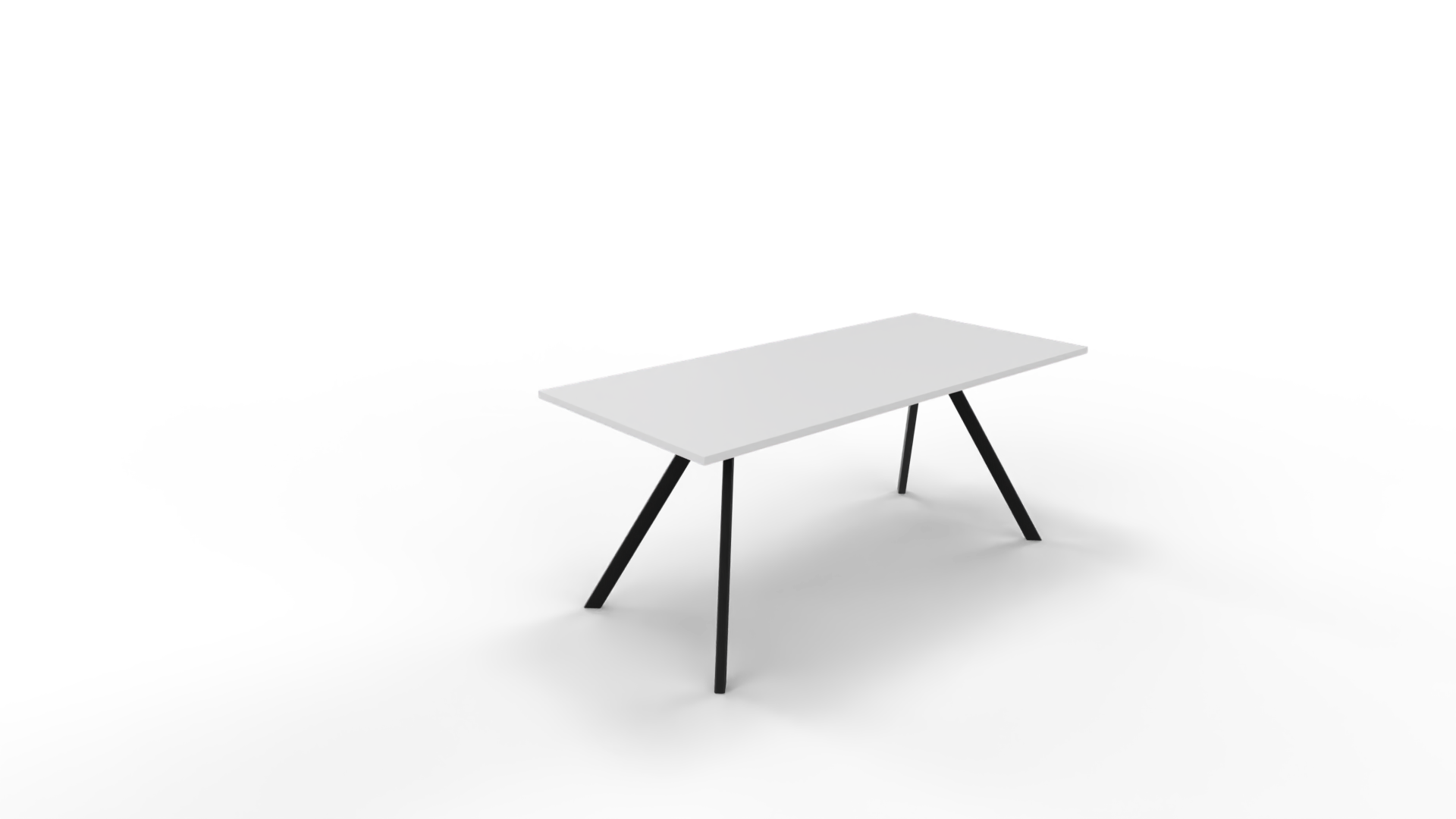 Vergadertafel 6811 recht - 180 x 90 cm. - Zwart - Wit - 110 cm. afbeelding
