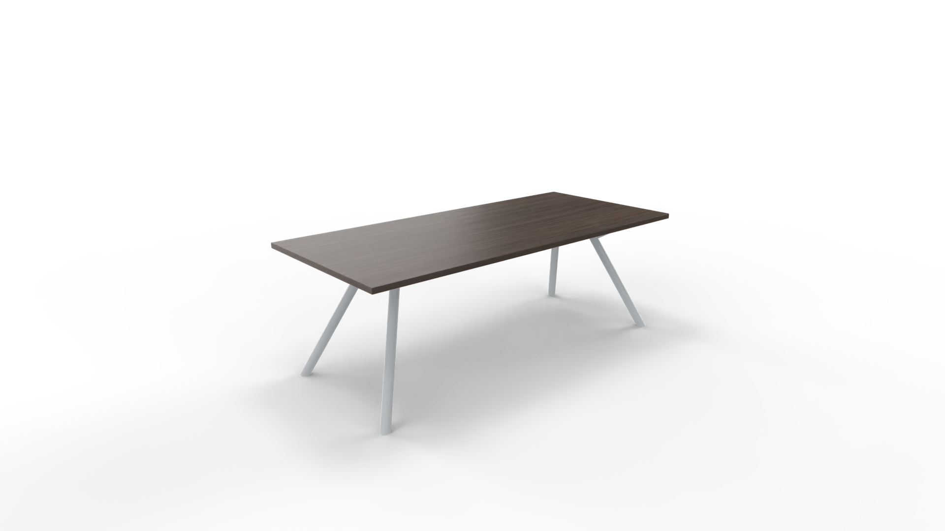 Vergadertafel 6911 recht - 160 x 60 cm. - Alu - Eiken donker - 90 cm. afbeelding