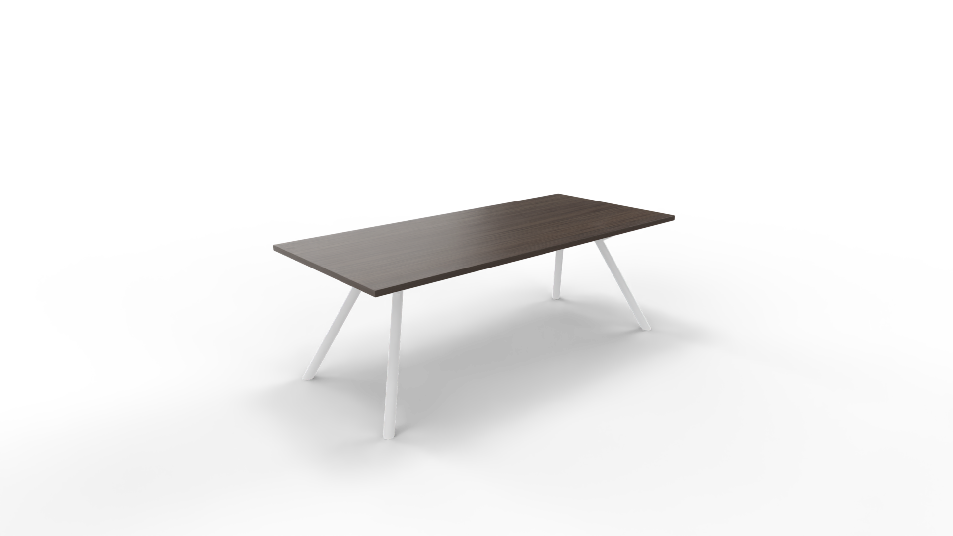 Vergadertafel 6911 recht - 180 x 90 cm. - Wit - Eiken donker - 75 cm. afbeelding