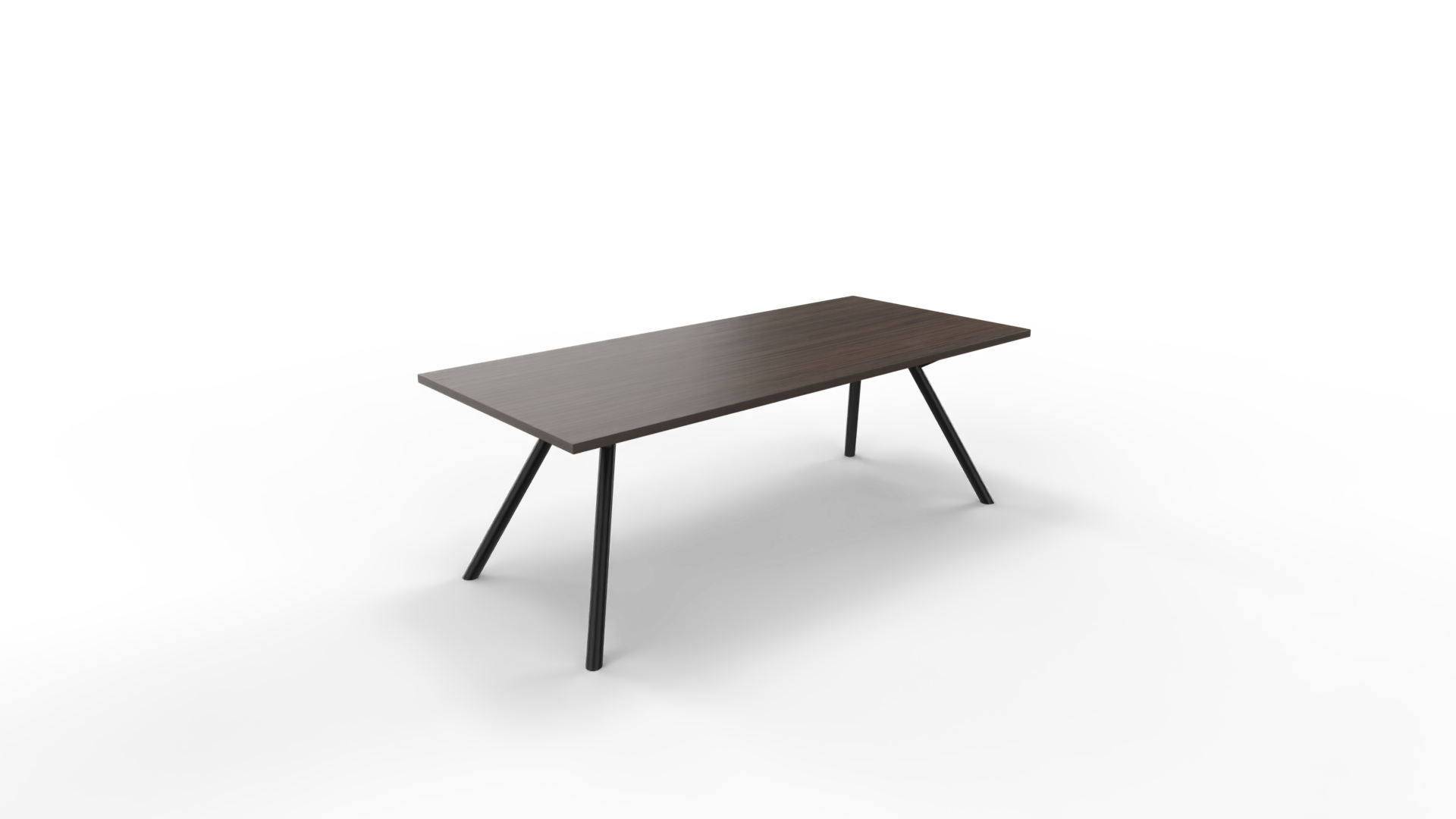 Vergadertafel 6911 recht - 180 x 90 cm. - Zwart - Eiken donker - 90 cm. afbeelding
