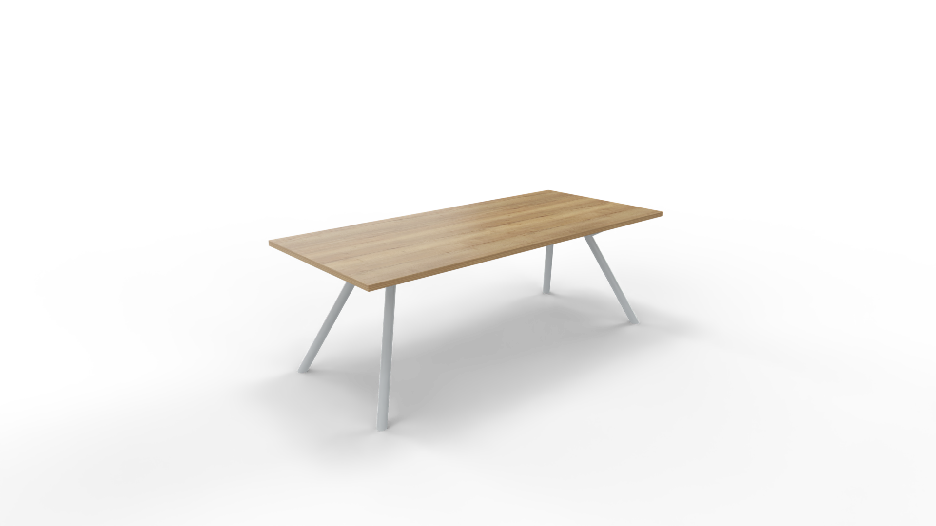 Vergadertafel 6911 recht - 180 x 60 cm. - Alu - Eiken YT49a - 110 cm. afbeelding