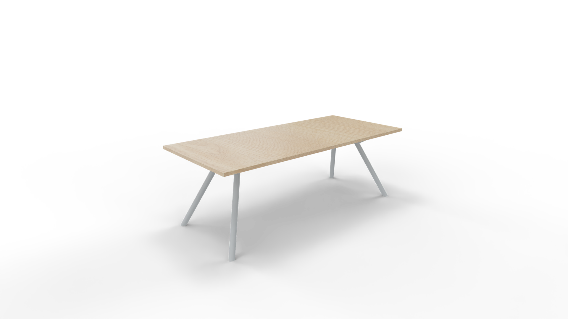 Vergadertafel 6911 recht - 180 x 90 cm. - Alu - Eiken licht - 110 cm. afbeelding