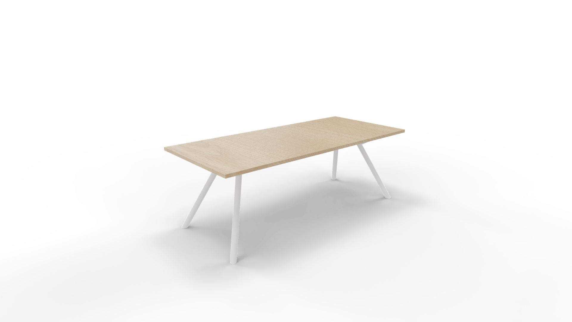 Vergadertafel 6911 recht - 160 x 60 cm. - Wit - Eiken licht - 90 cm. afbeelding