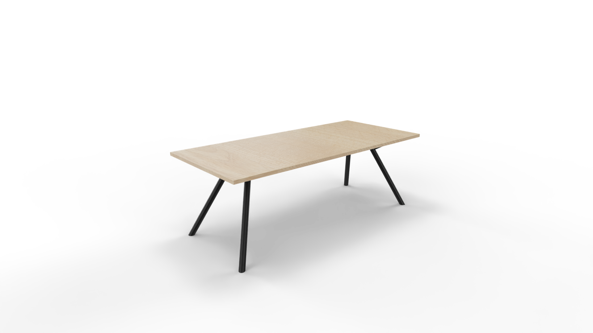 Vergadertafel 6911 recht - 160 x 60 cm. - Zwart - Eiken licht - 110 cm. afbeelding