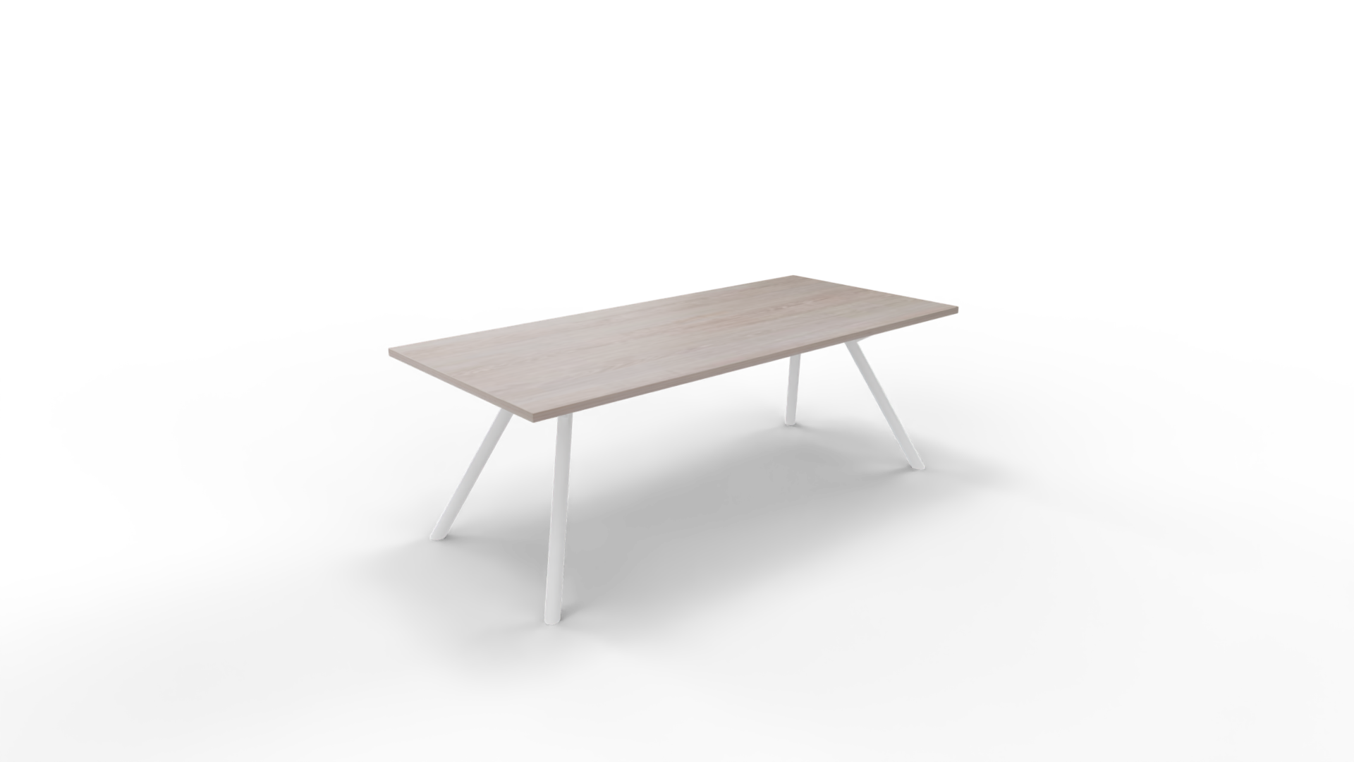 Vergadertafel 6911 recht - 180 x 90 cm. - Wit - Eiken Robson - 75 cm. afbeelding