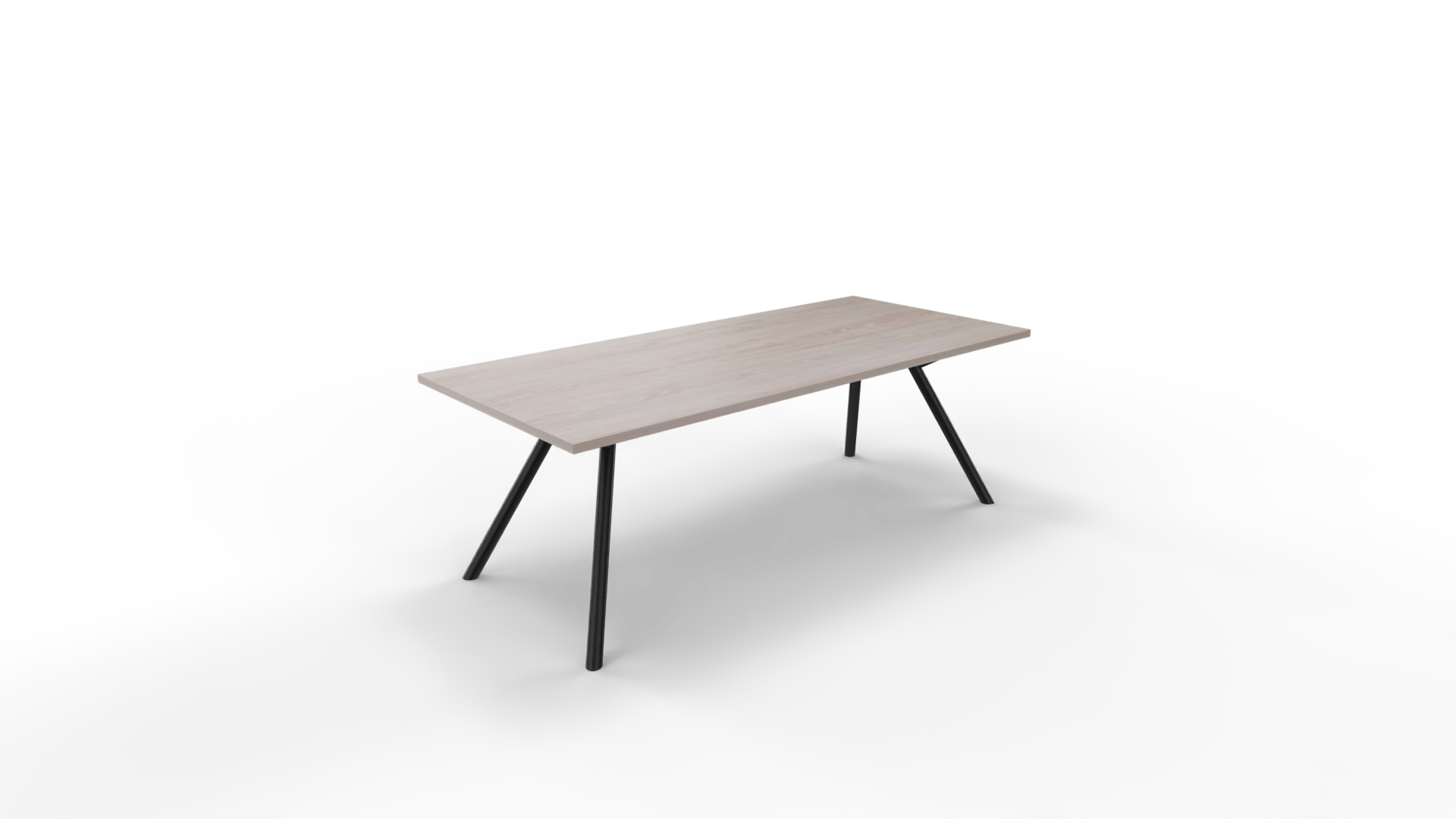 Vergadertafel 6911 recht - 160 x 80 cm. - Zwart - Eiken Robson - 90 cm. afbeelding