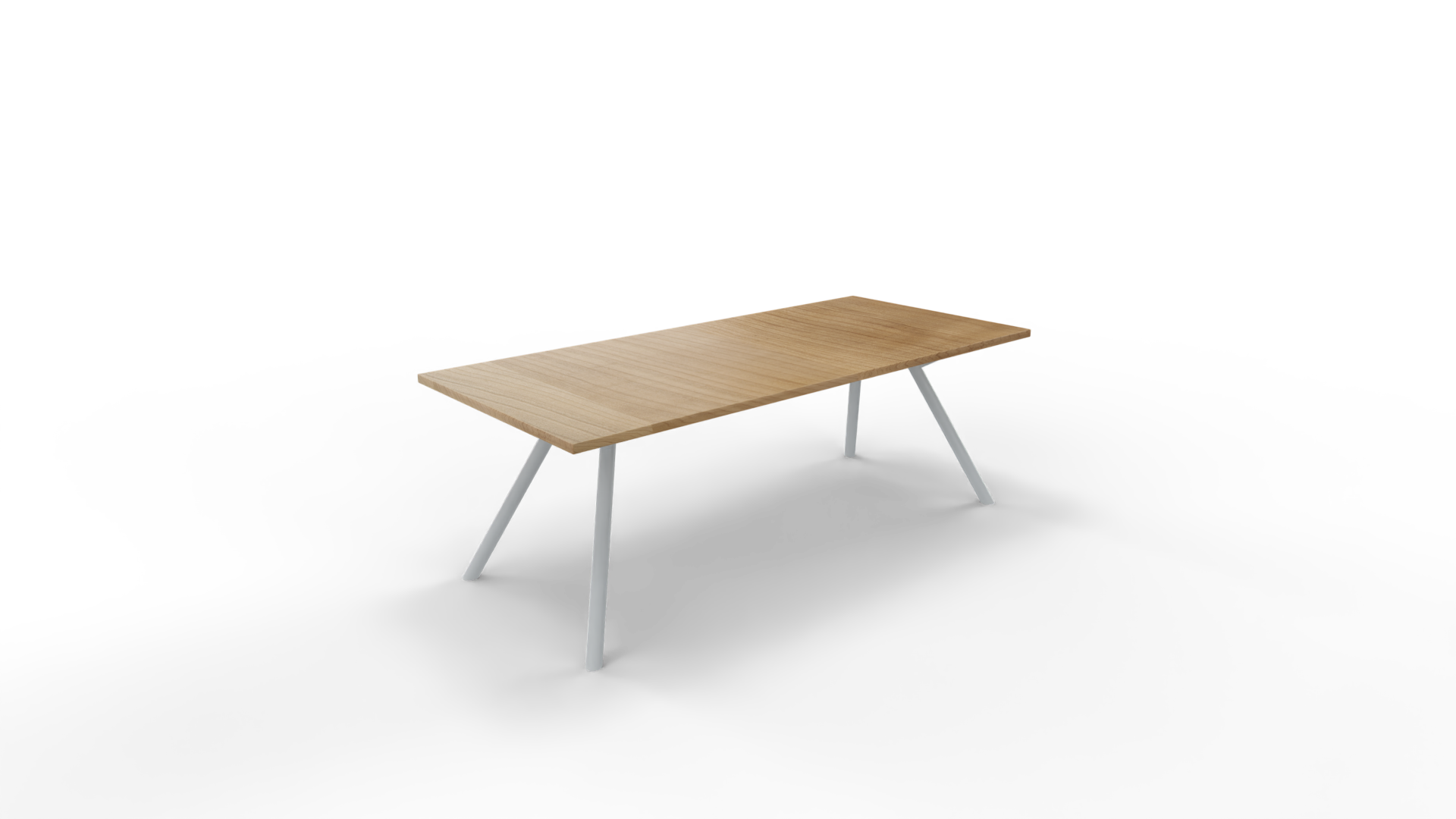 Vergadertafel 6911 recht - 180 x 60 cm. - Alu - Toscaans noten - 90 cm. afbeelding