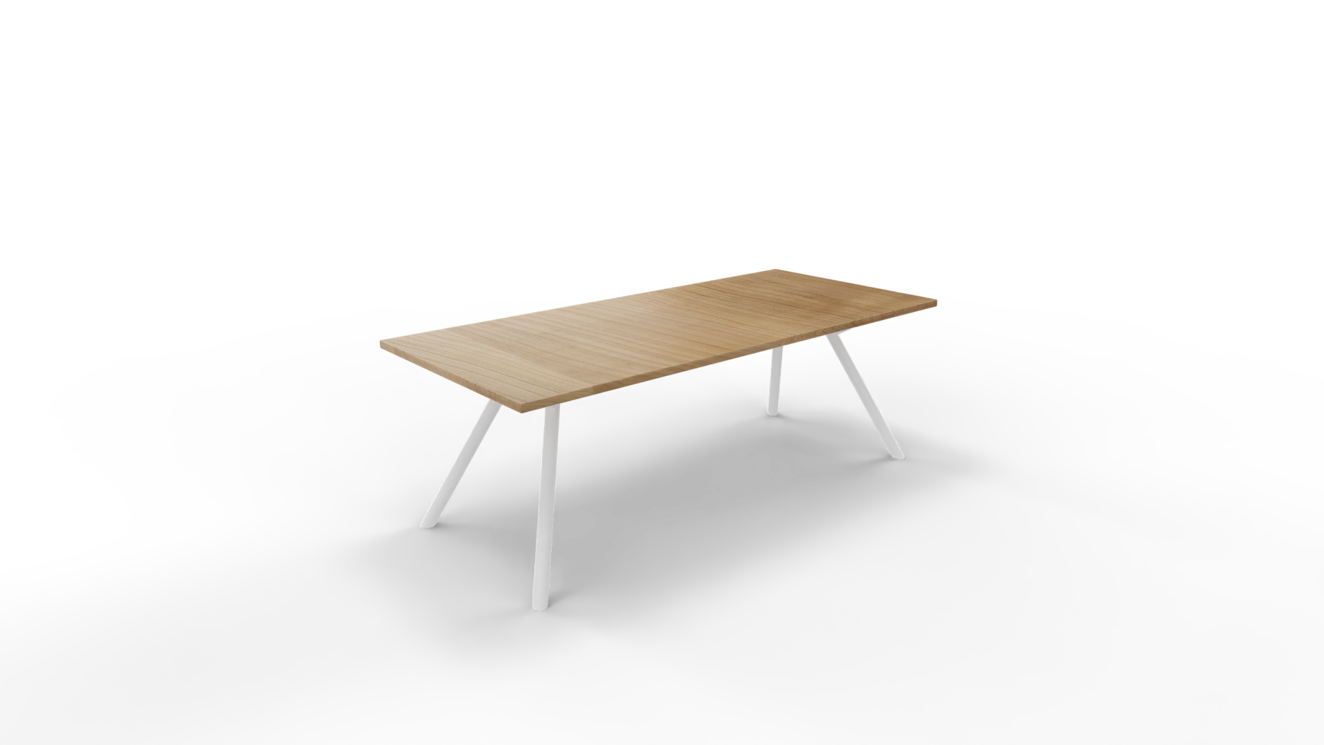 Vergadertafel 6911 recht - 180 x 90 cm. - Wit - Toscaans noten - 75 cm. afbeelding