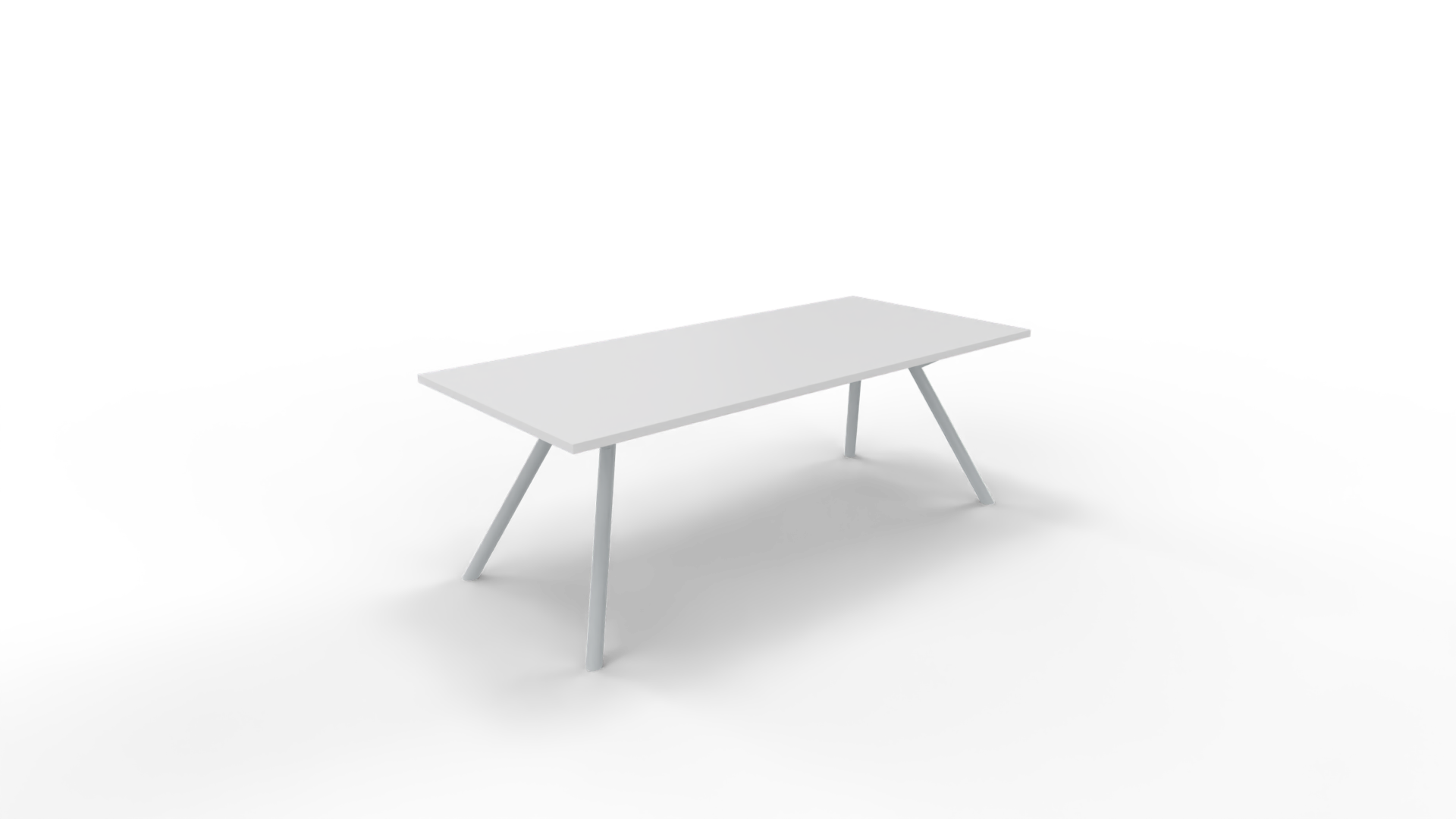 Vergadertafel 6911 recht - 160 x 80 cm. - Alu - Wit - 75 cm. afbeelding