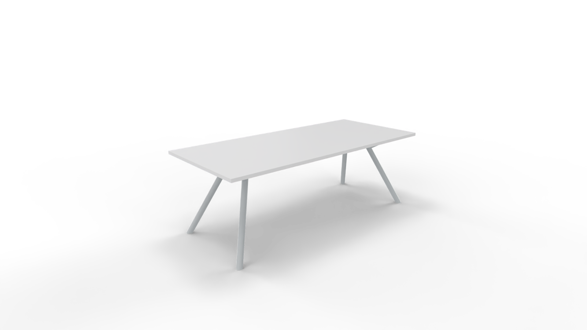 Vergadertafel 6911 recht - 160 x 80 cm. - Alu - Wit - 110 cm. afbeelding