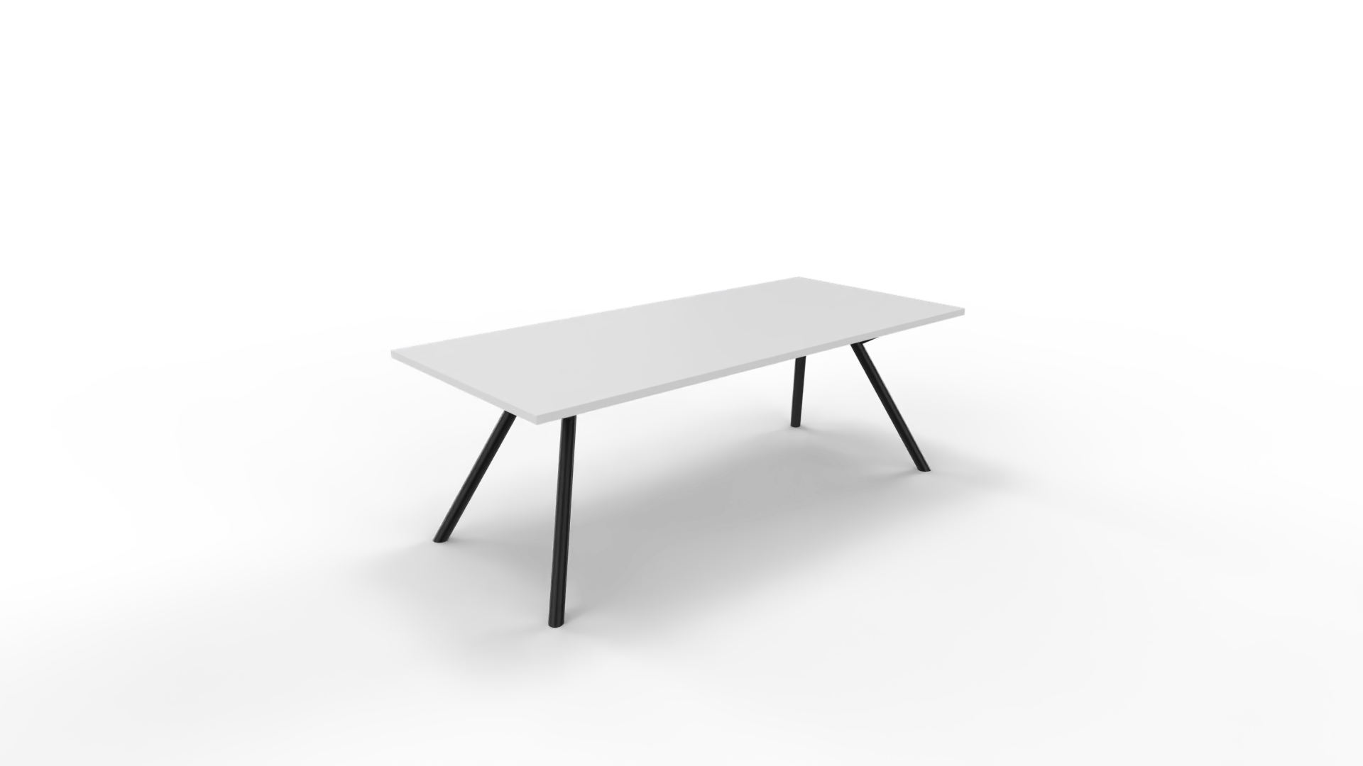 Vergadertafel 6911 recht - 180 x 90 cm. - Zwart - Wit - 75 cm. afbeelding