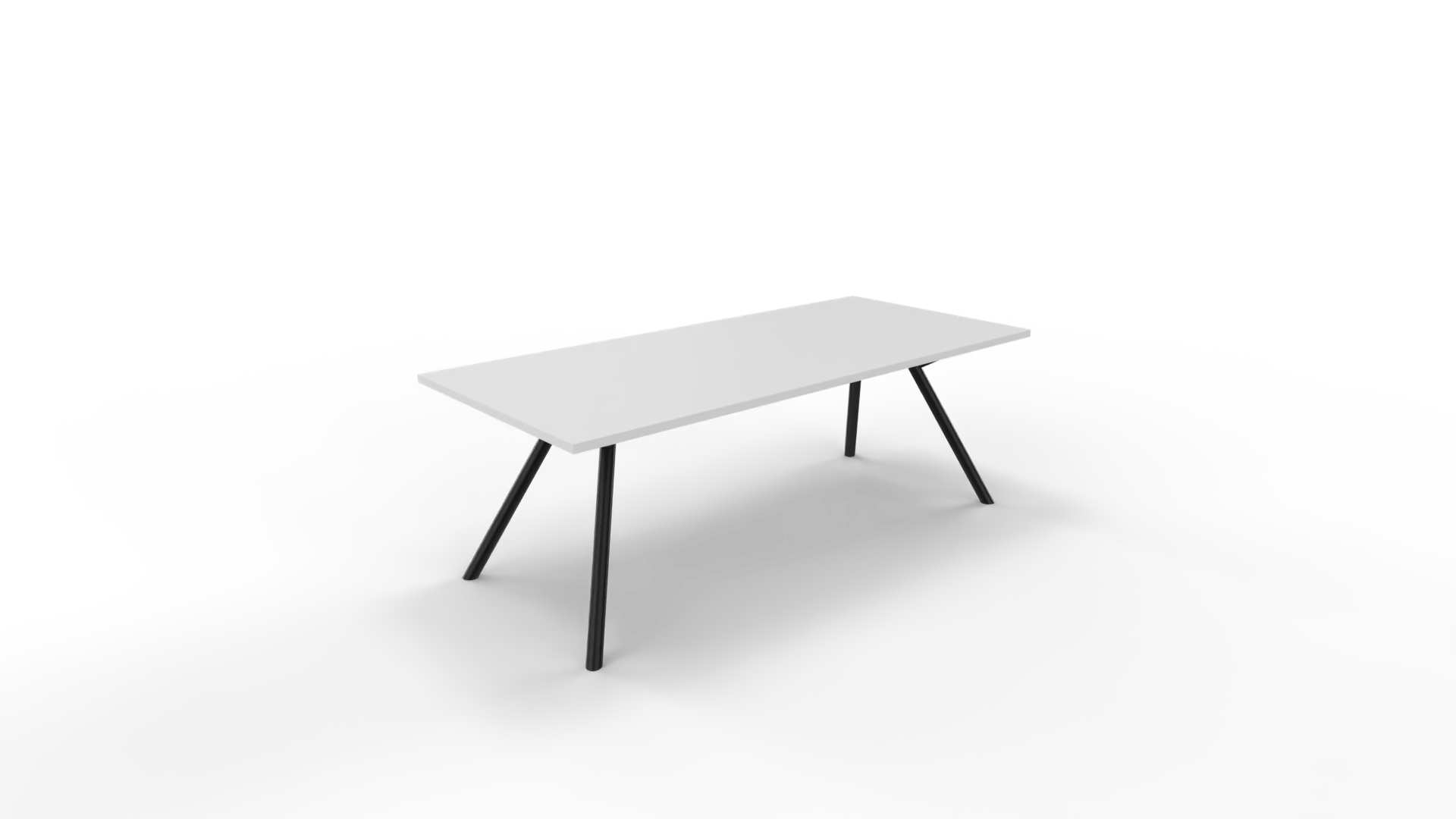 Vergadertafel 6911 recht - 180 x 60 cm. - Zwart - Wit - 110 cm. afbeelding