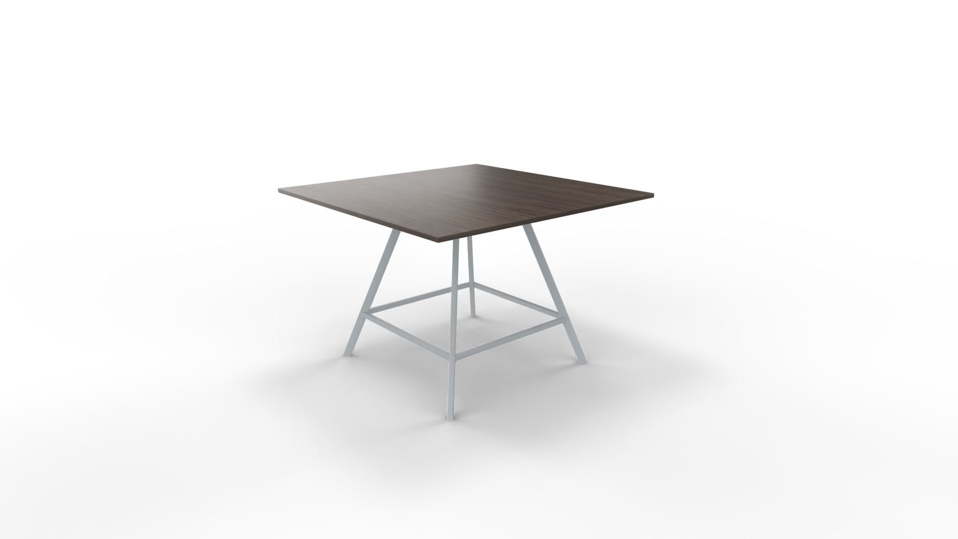 Vergadertafel 7211 vierkant - 140 x 140 cm. - Alu - Eiken donker - 90 cm. afbeelding