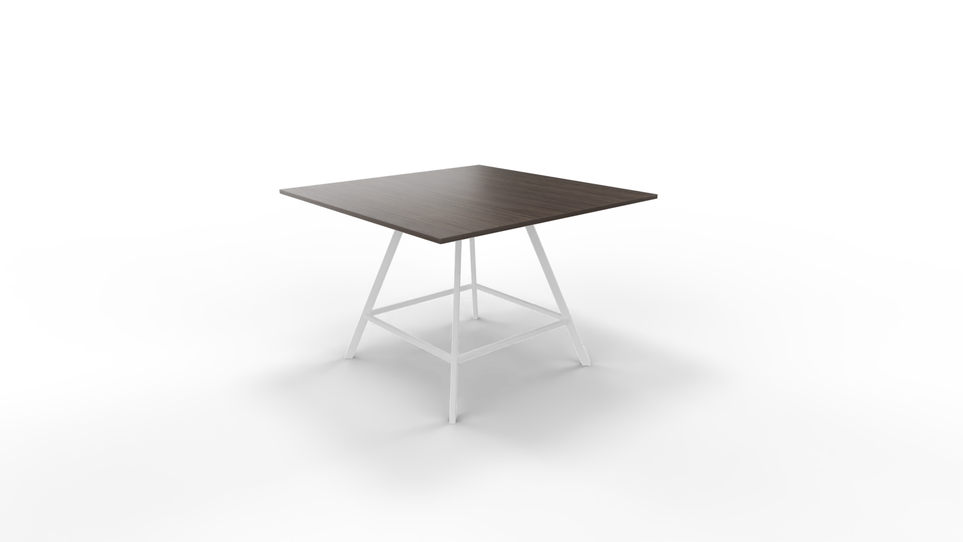Vergadertafel 7211 vierkant - 160 x 160 cm. - Wit - Eiken donker - 110 cm. afbeelding