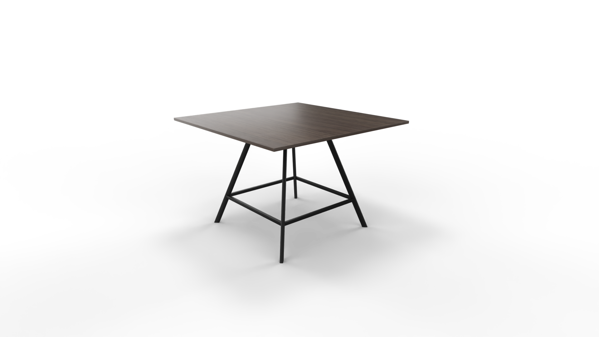 Vergadertafel 7211 vierkant - 120 x 120 cm. - Zwart - Eiken donker - 90 cm. afbeelding