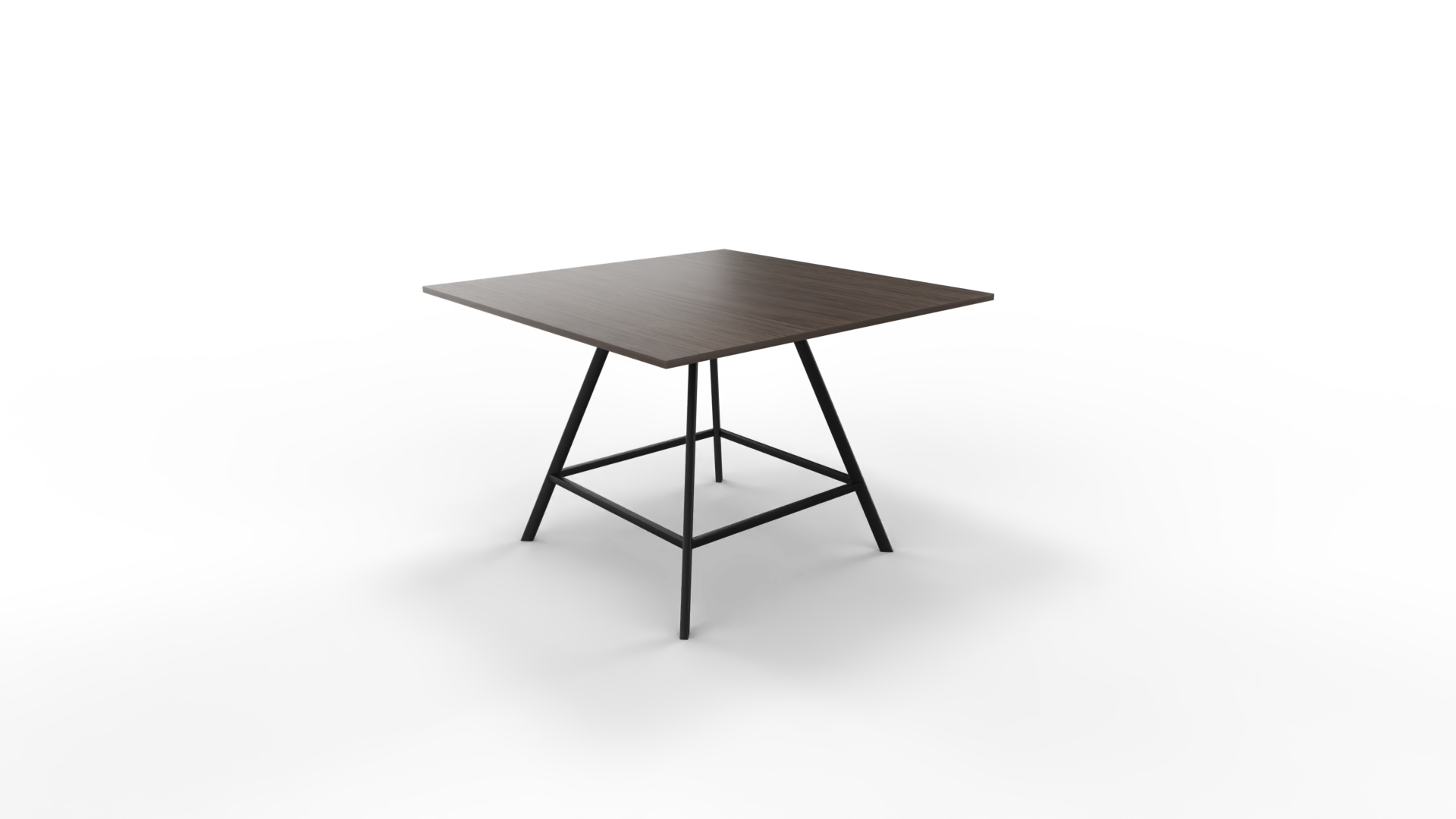 Vergadertafel 7211 vierkant - 140 x 140 cm. - Zwart - Eiken donker - 90 cm. afbeelding