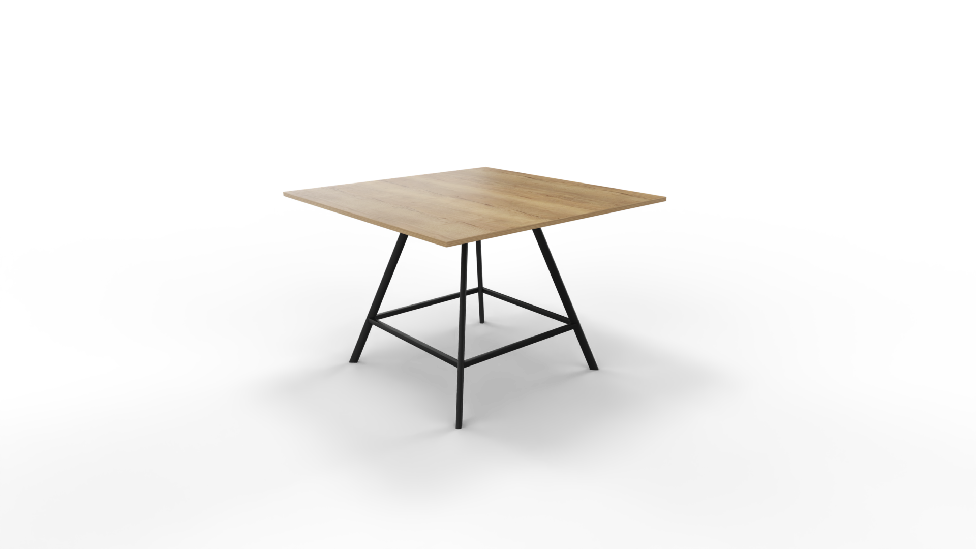 Vergadertafel 7211 vierkant - 140 x 140 cm. - Zwart - Eiken YT49a - 110 cm. afbeelding