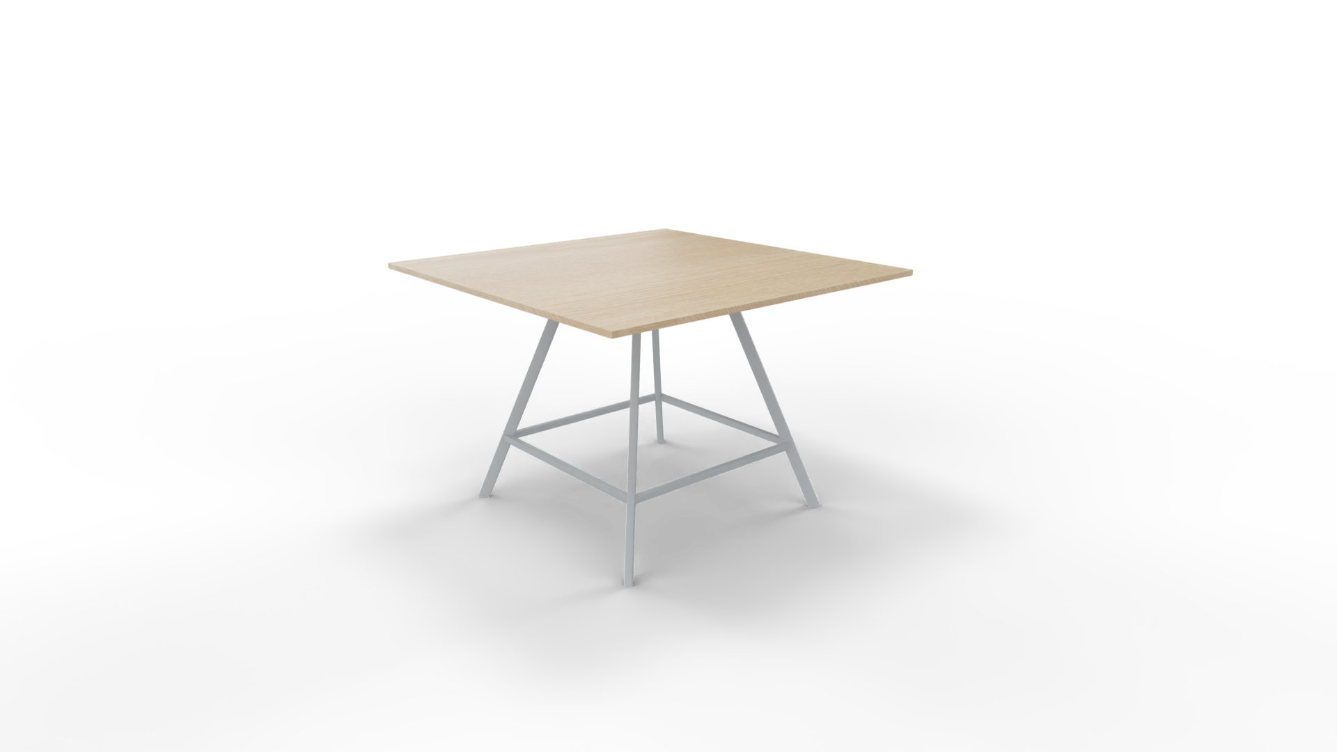 Vergadertafel 7211 vierkant - 160 x 160 cm. - Alu - Eiken licht - 110 cm. afbeelding