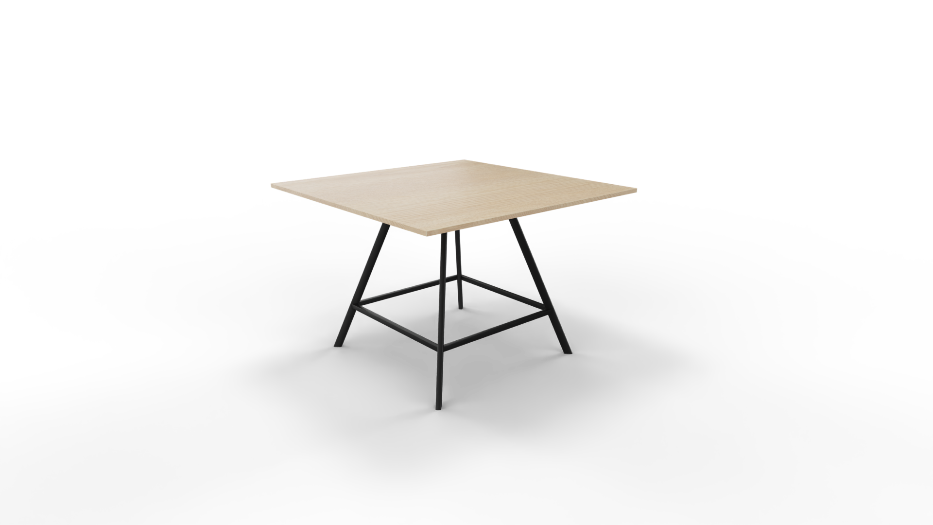 Vergadertafel 7211 vierkant - 120 x 120 cm. - Zwart - Eiken licht - 110 cm. afbeelding