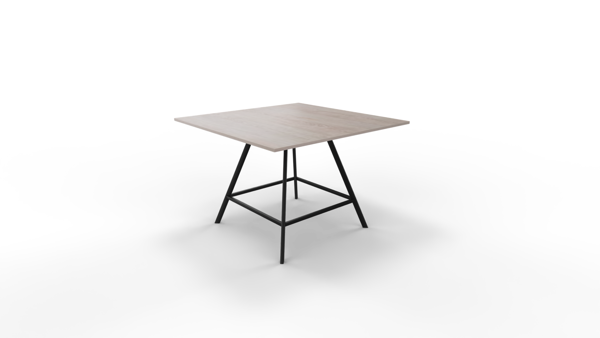 Vergadertafel 7211 vierkant - 160 x 160 cm. - Zwart - Eiken Robson - 110 cm. afbeelding