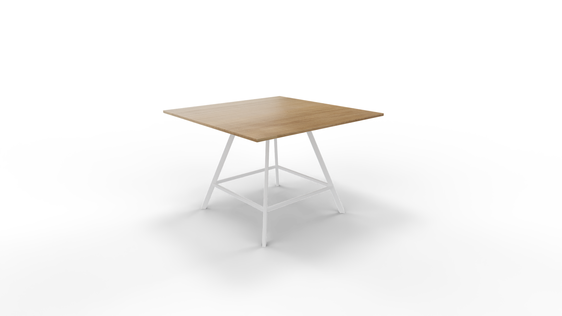 Vergadertafel 7211 vierkant - 160 x 160 cm. - Wit - Toscaans noten - 90 cm. afbeelding