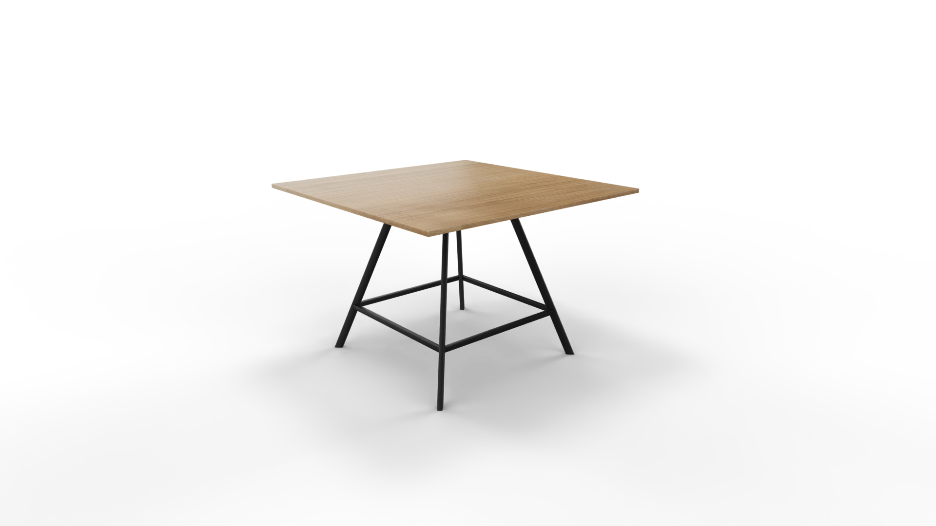 Vergadertafel 7211 vierkant - 140 x 140 cm. - Zwart - Toscaans noten - 90 cm. afbeelding