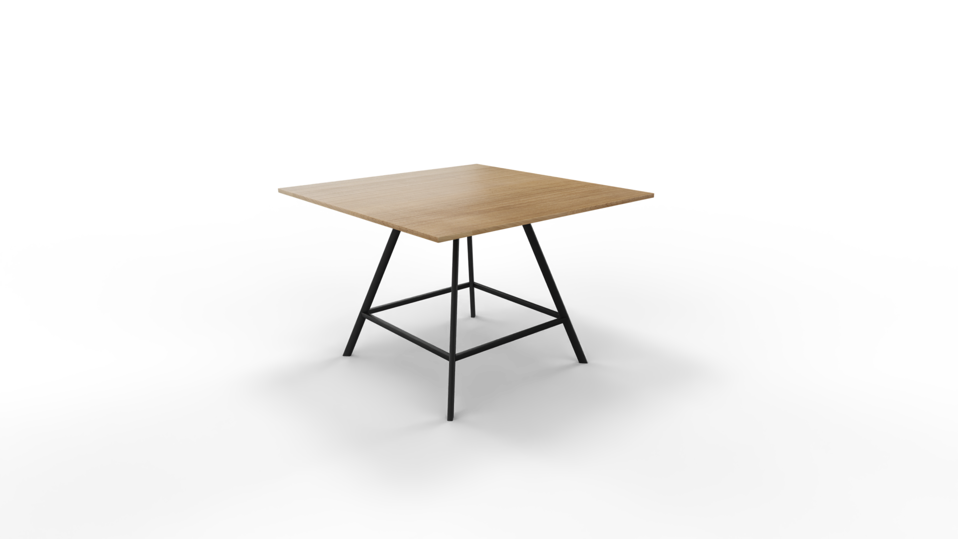 Vergadertafel 7211 vierkant - 120 x 120 cm. - Zwart - Toscaans noten - 110 cm. afbeelding