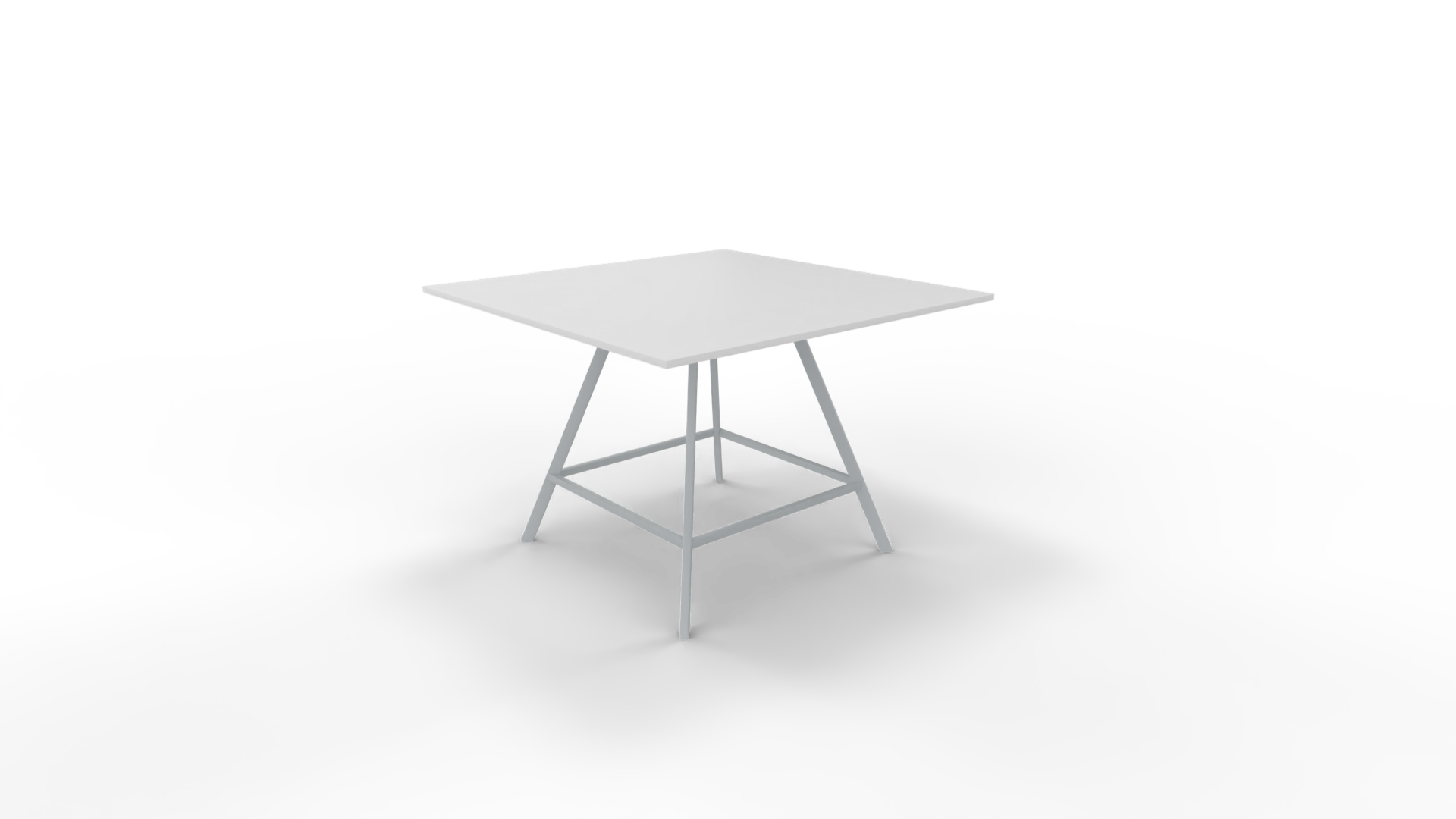Vergadertafel 7211 vierkant - 140 x 140 cm. - Alu - Wit - 90 cm. afbeelding