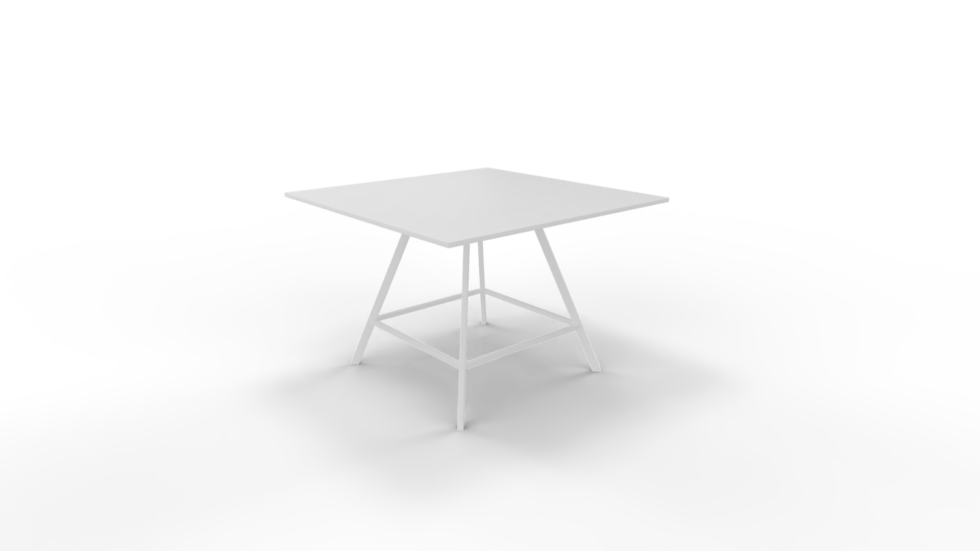 Vergadertafel 7211 vierkant - 140 x 140 cm. - Wit - Wit - 110 cm. afbeelding