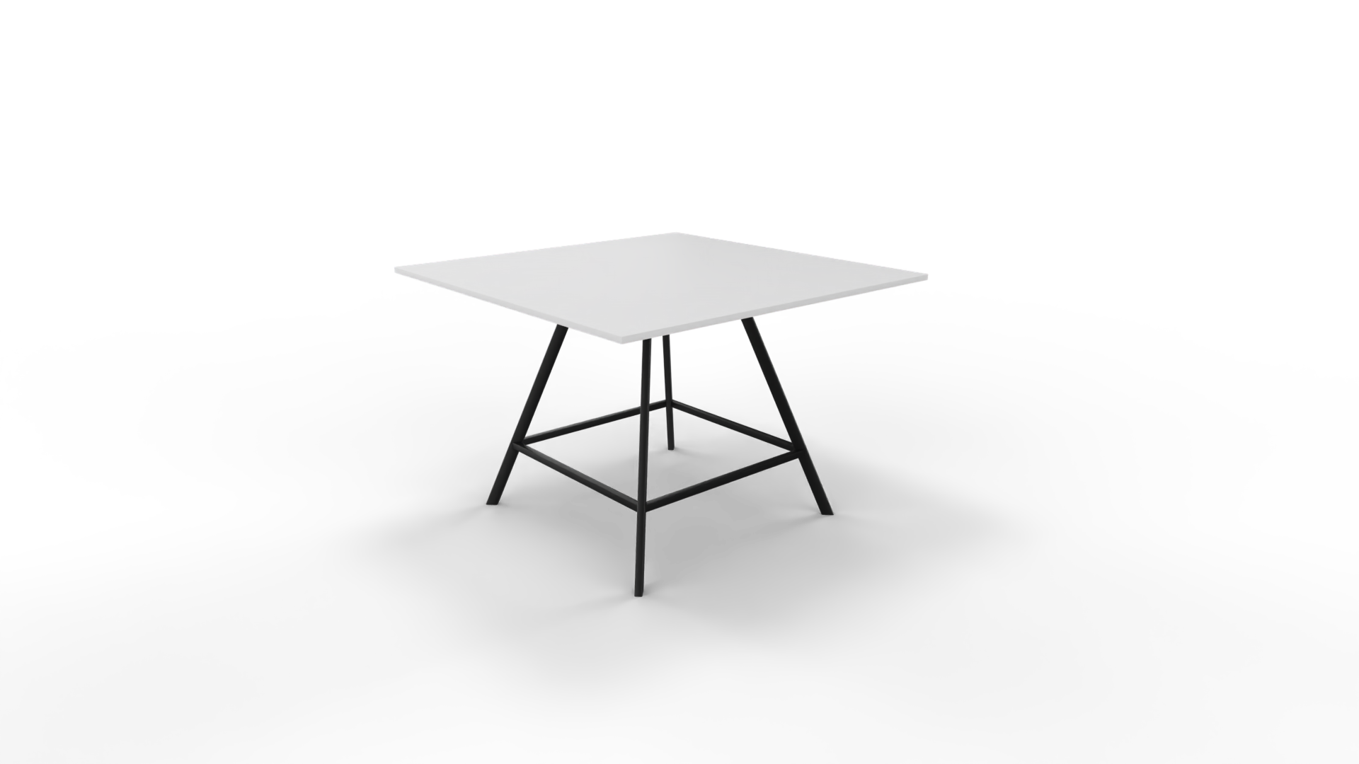 Vergadertafel 7211 vierkant - 120 x 120 cm. - Zwart - Wit - 90 cm. afbeelding