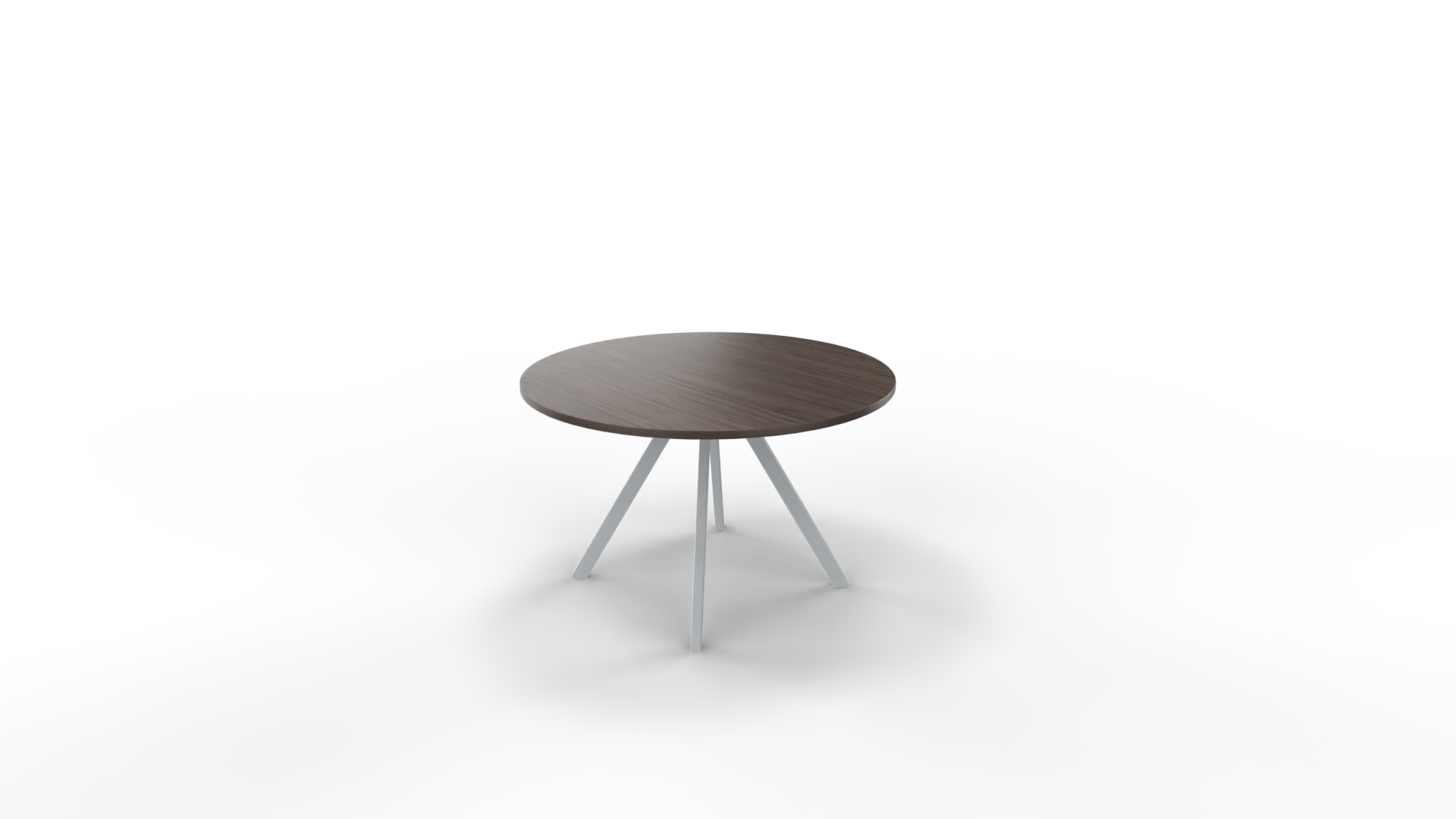 Vergadertafel 7311 rond - 160 cm. - Alu - Eiken donker - 75 cm. afbeelding