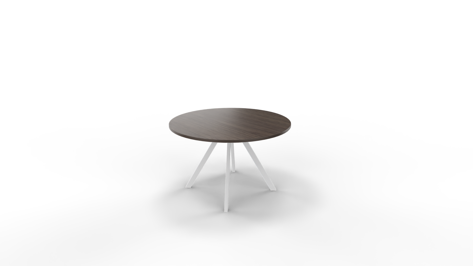 Vergadertafel 7311 rond - 120 cm. - Wit - Eiken donker - 75 cm. afbeelding