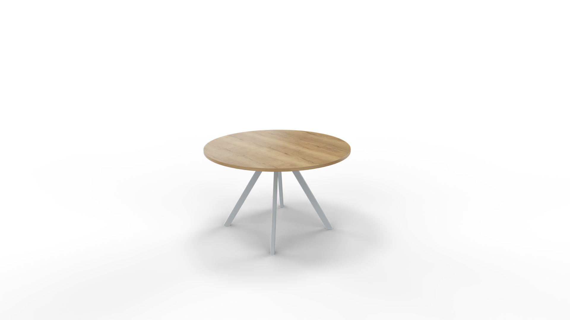 Vergadertafel 7311 rond - 140 cm. - Alu - Eiken YT49a - 75 cm. afbeelding